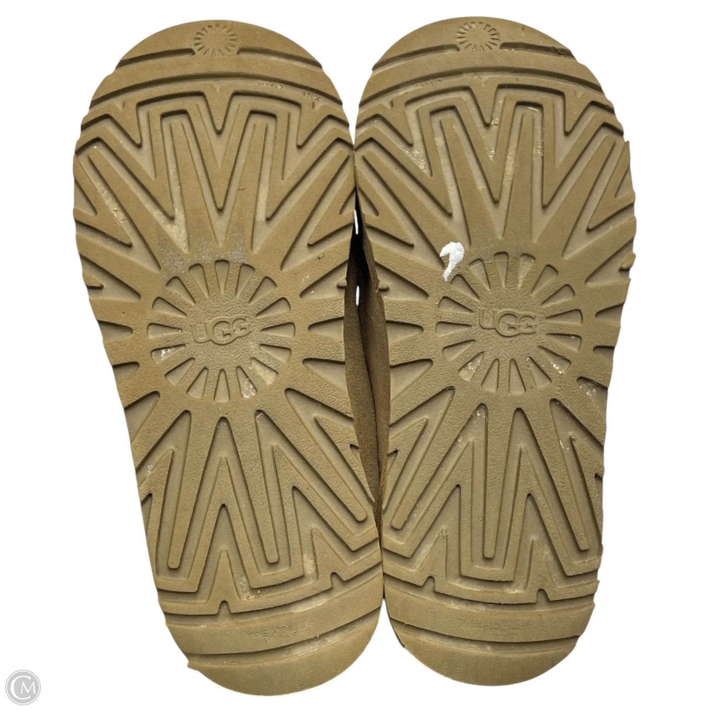 Slippers Designer By Ugg In Tan, Size: 7