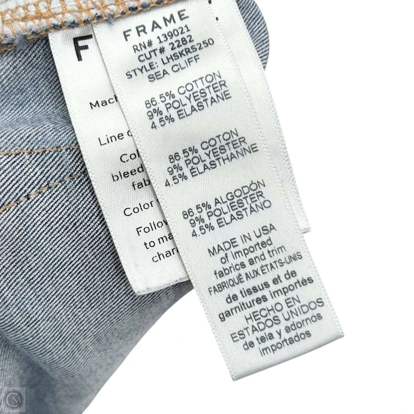 Jeans Skinny By Frame In Blue Denim, Size: 12