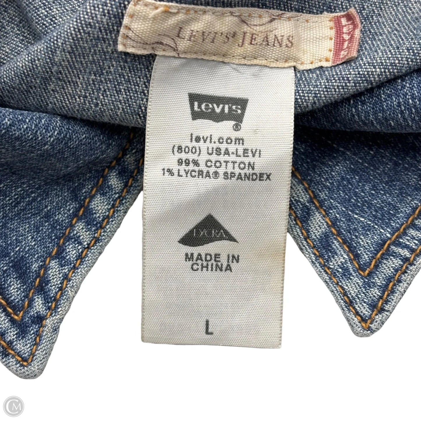 Jacket Denim By Levis In Blue Denim, Size: L