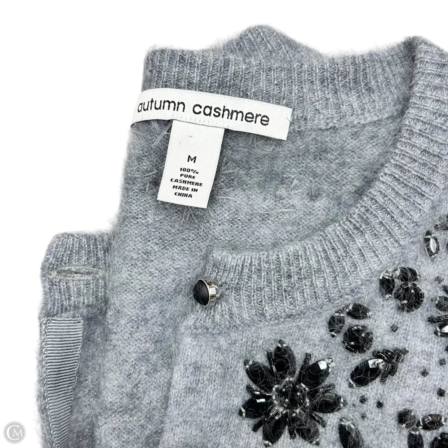 Sweater Cardigan Cashmere By Autumn Cashmere In Grey, Size: M
