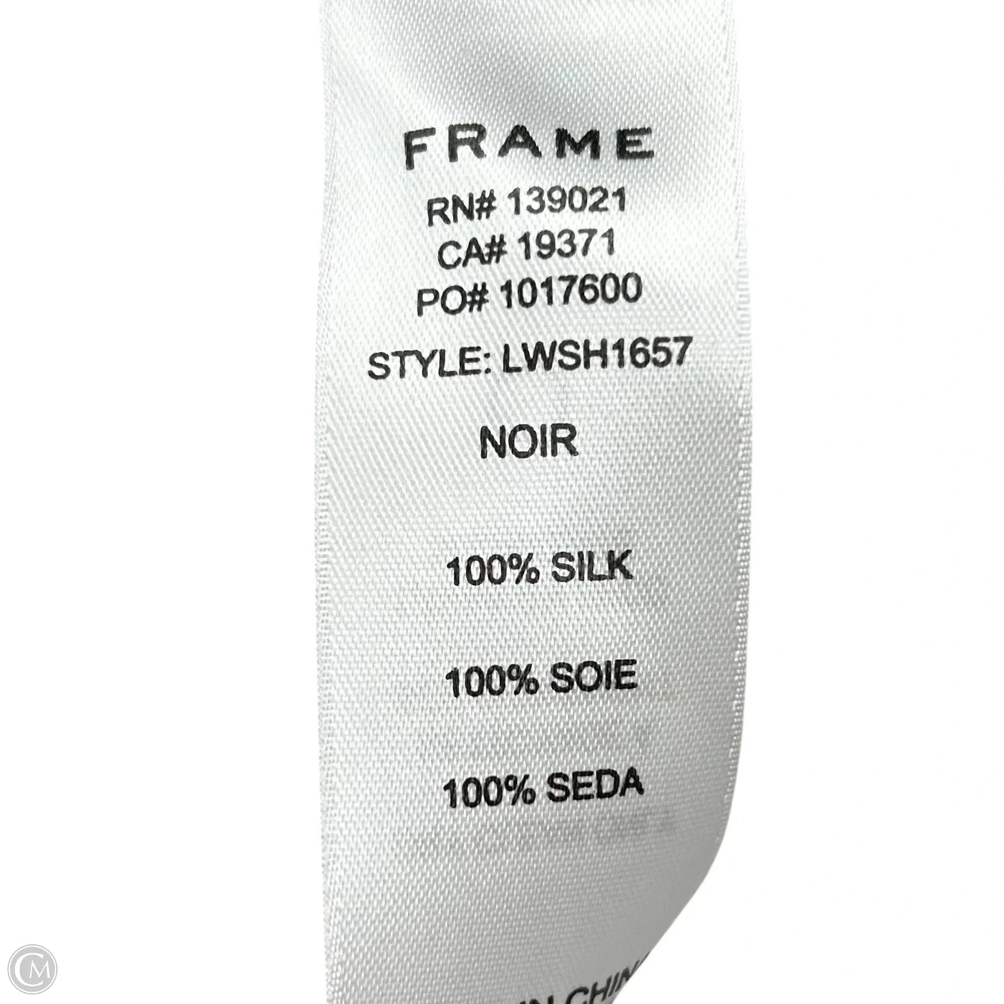 Top Short Sleeve By Frame In Black, Size: Xs