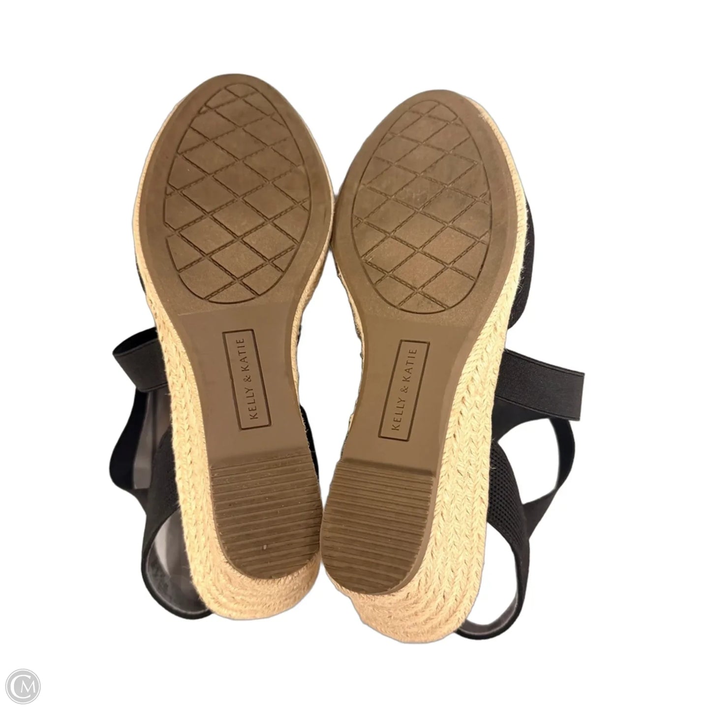 Sandals Heels Wedge By Kelly And Katie In Black, Size: 6.5