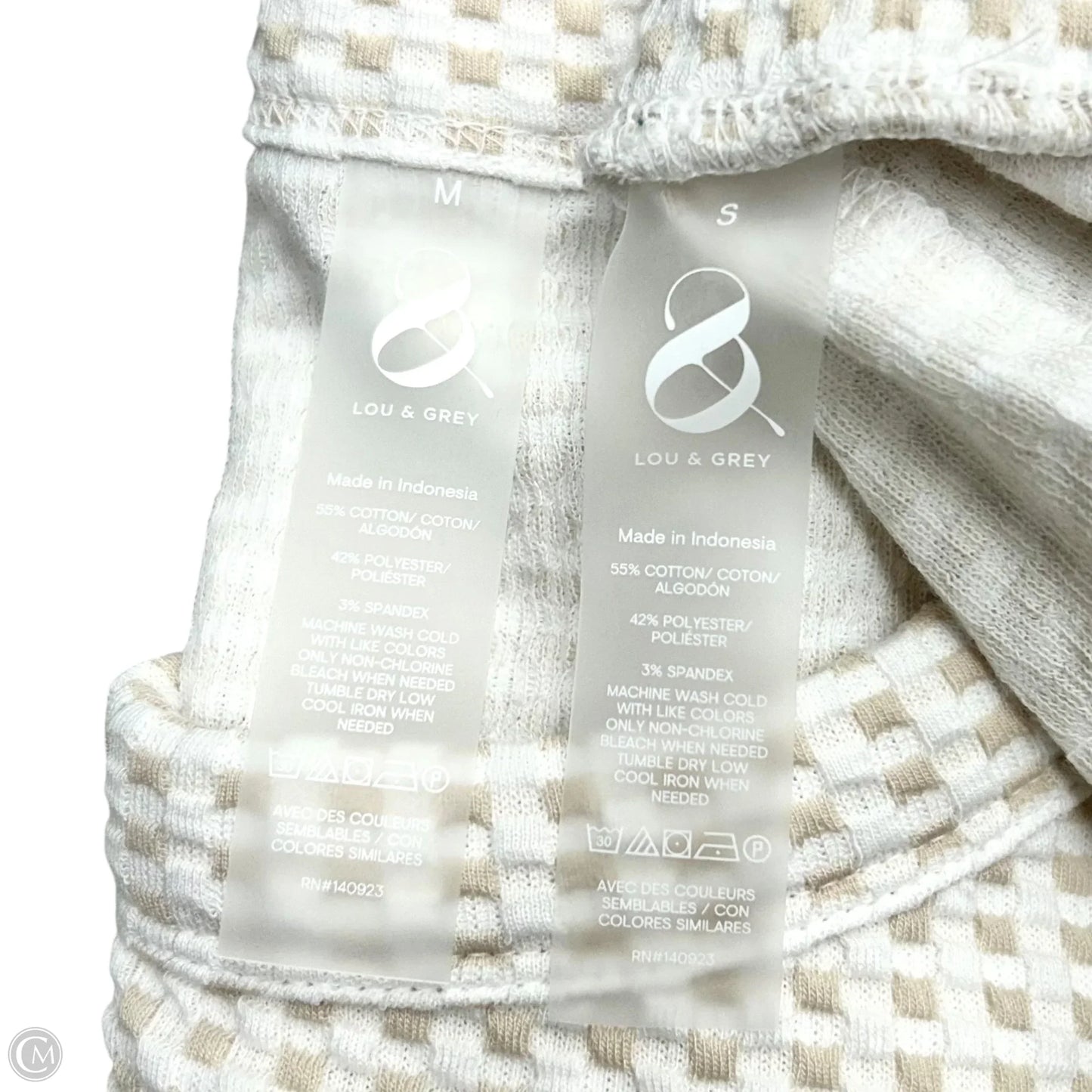 Lounge Set Shorts By Lou And Grey In Cream & Tan, Size: S/M