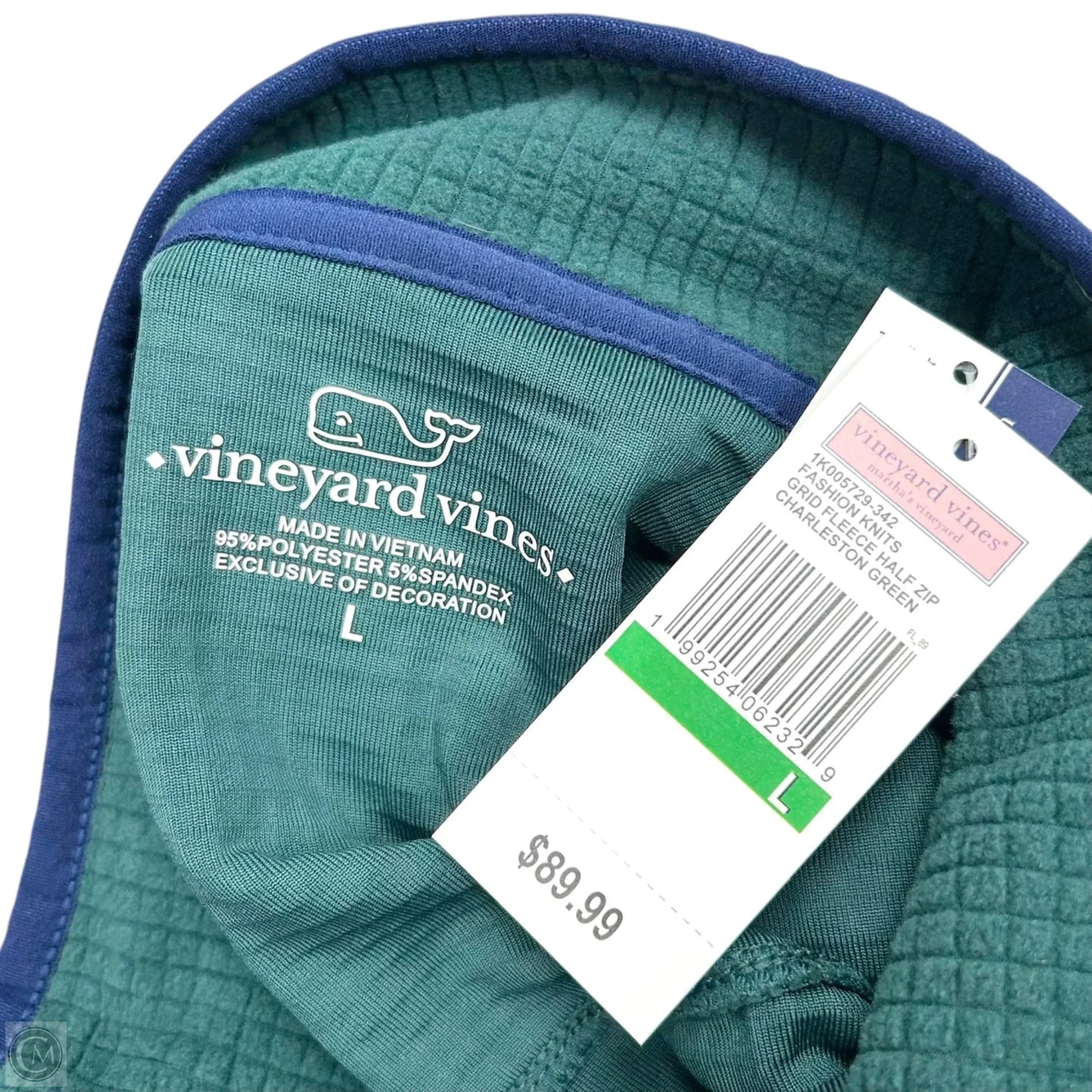Jacket Fleece By Vineyard Vines In Green, Size: L