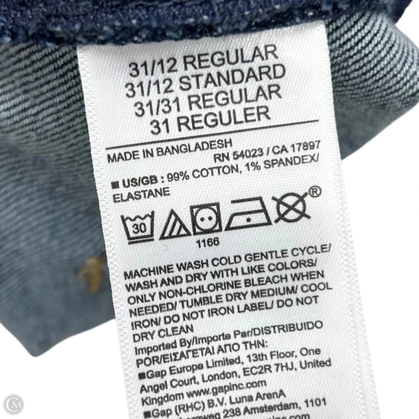 Jeans Wide Leg By Gap In Blue Denim, Size: 12