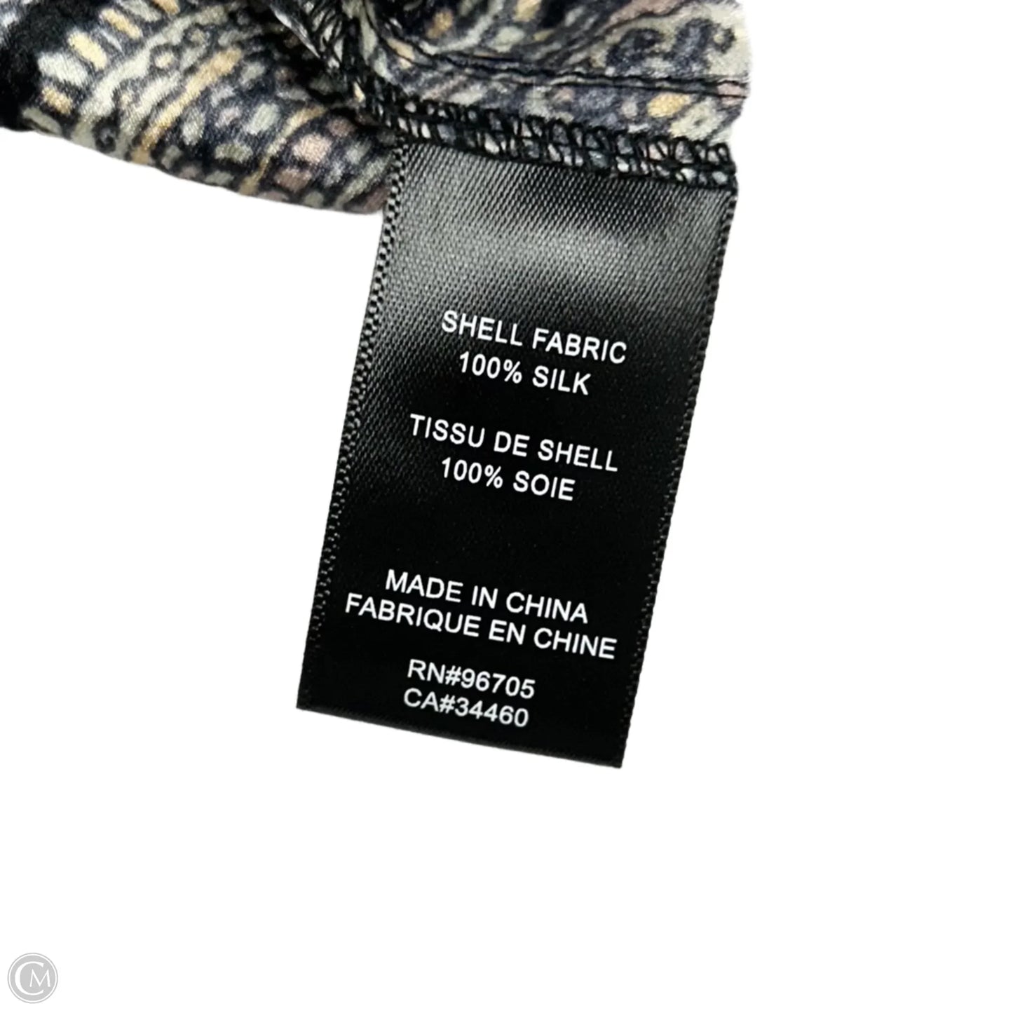 Top 3/4 Sleeve Designer By Rebecca Minkoff In Paisley Print, Size: Xs