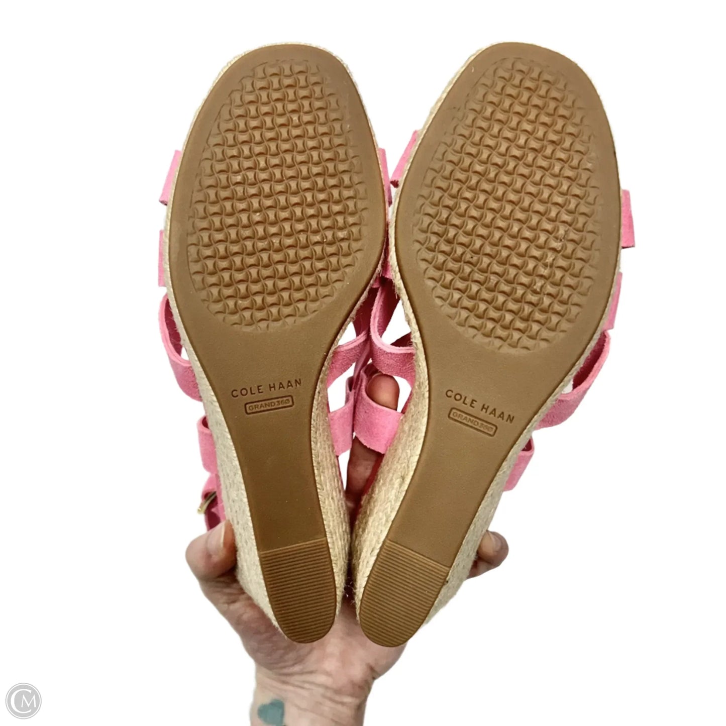 Sandals Heels Wedge By Cole-haan In Pink, Size: 6.5