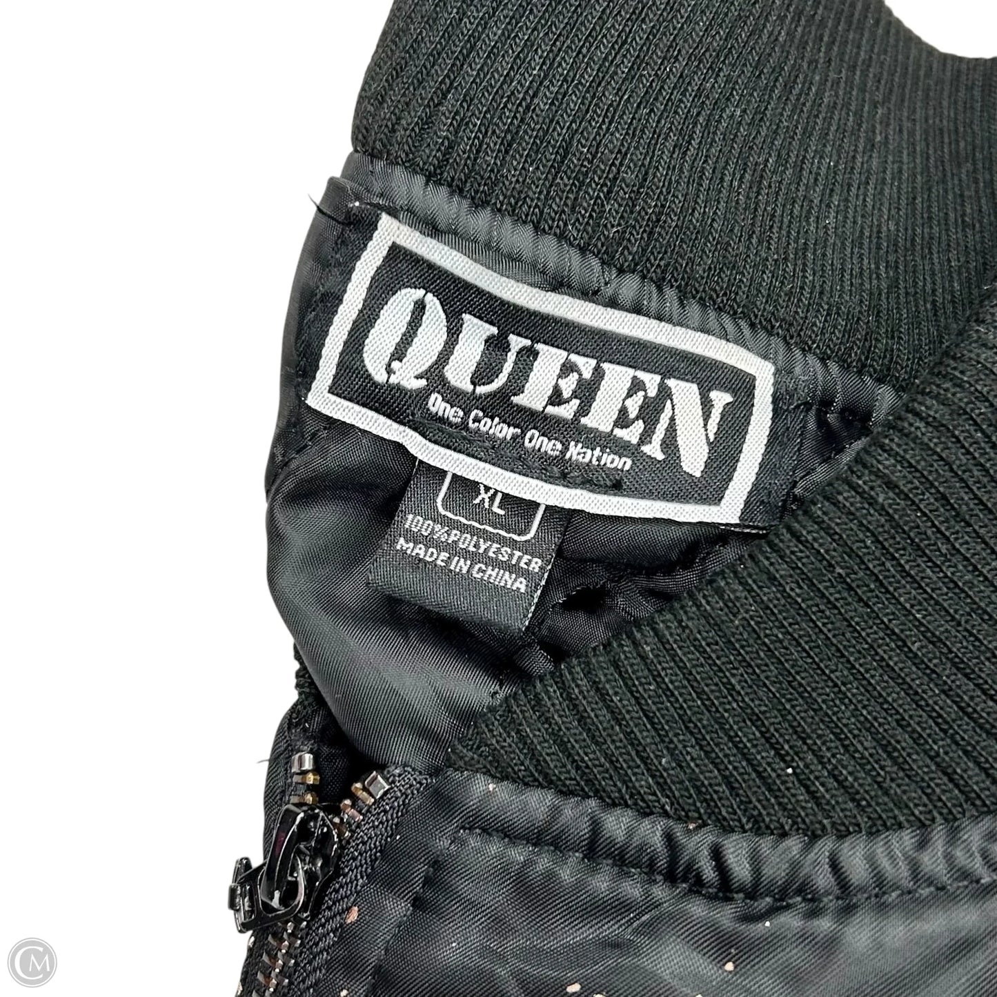 Jacket Puffer & Quilted By Queen In Black & Gold, Size: Xl
