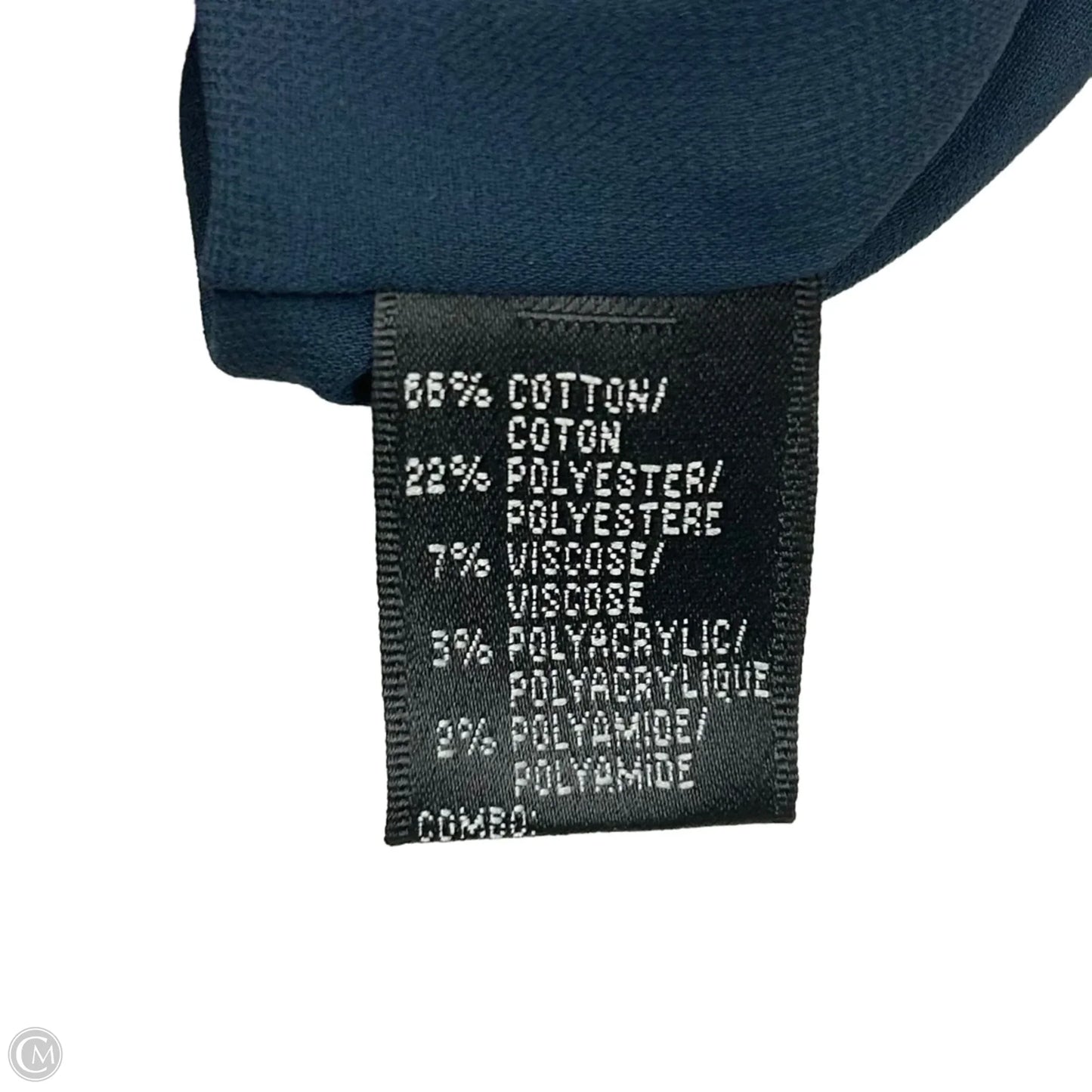 Blazer Designer By Lafayette 148 In Blue & Cream, Size: L