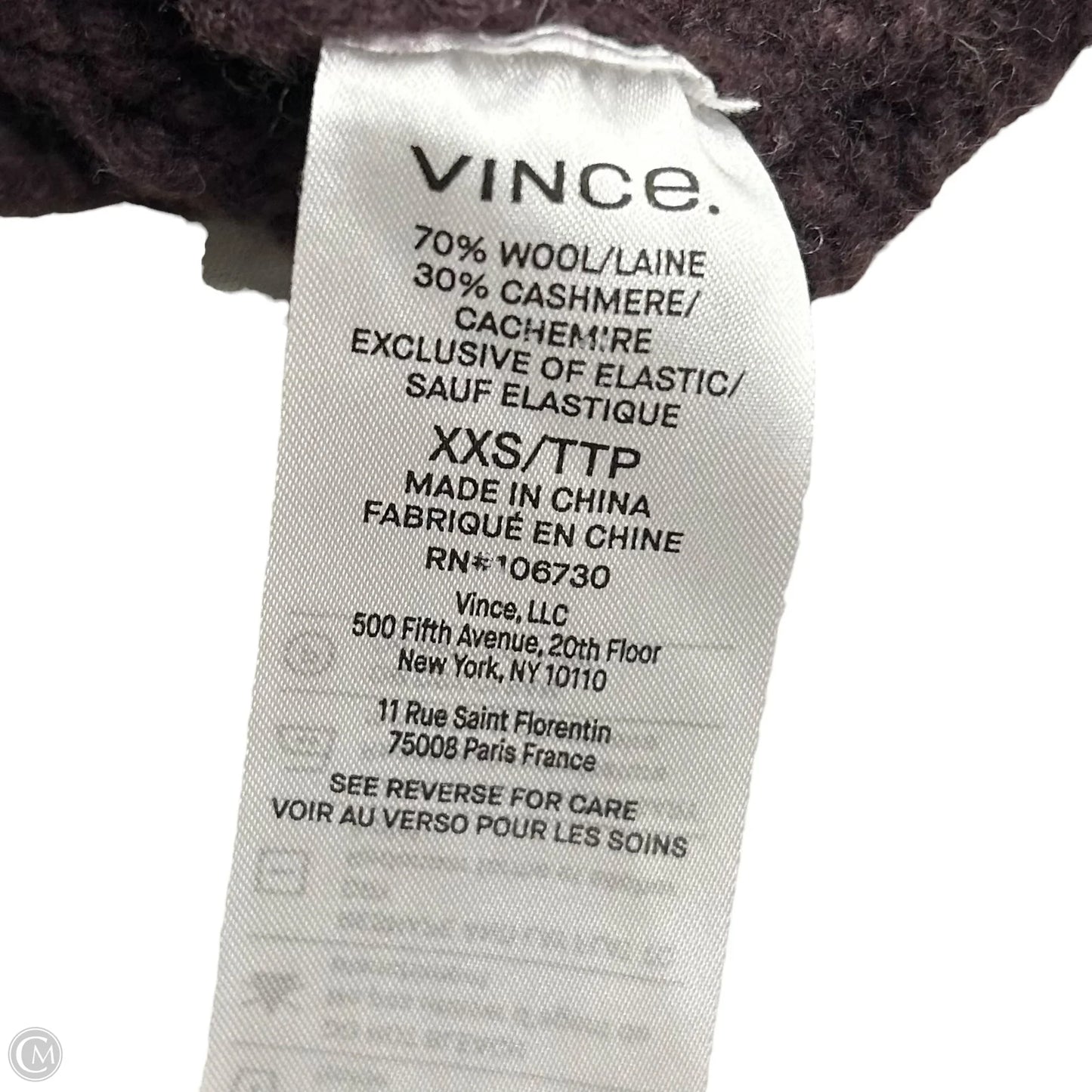 Top Sleeveless By Vince In Purple, Size: Xxs