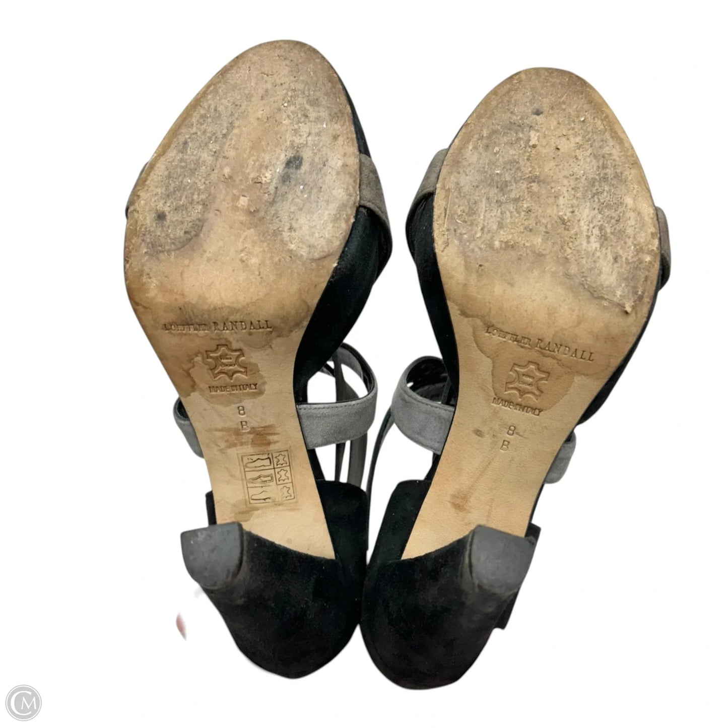 Sandals Heels Block By Loeffler Randall In Black & Grey, Size: 8