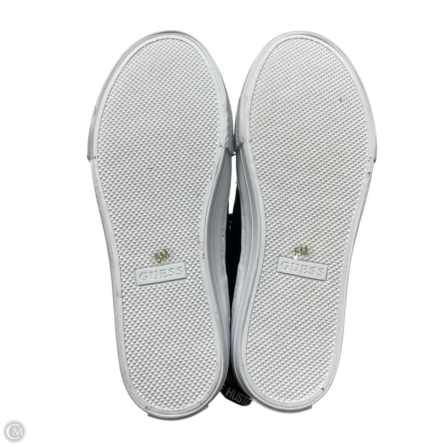Shoes Sneakers By Guess In Black & Gold, Size: 5