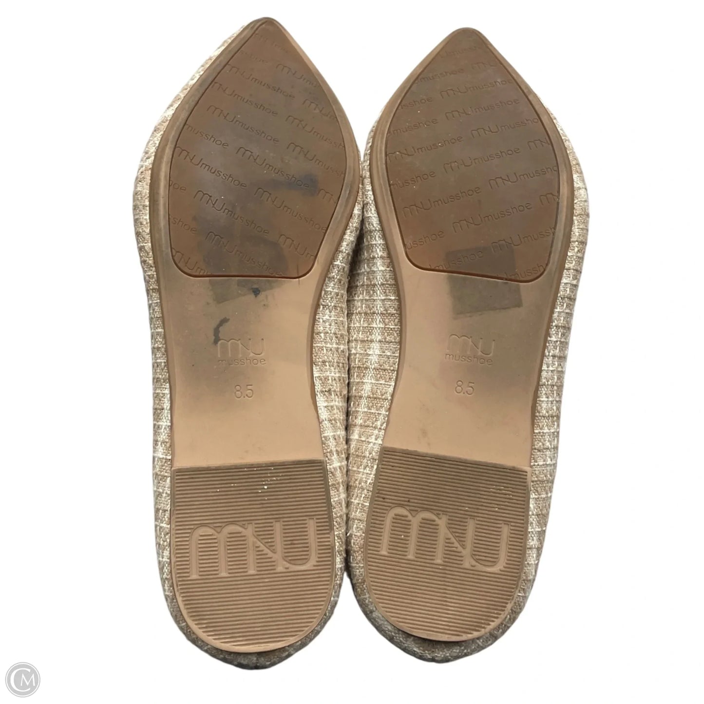 Shoes Flats By Mu In Cream & White, Size: 8.5