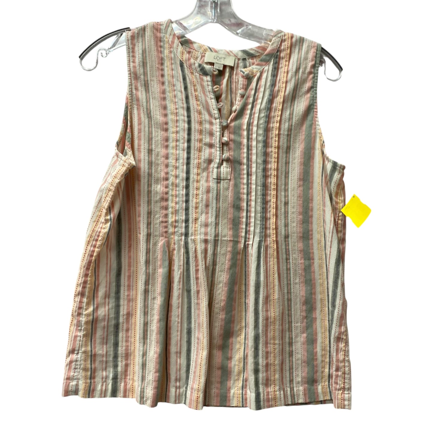 Top Sleeveless By Loft In Pink, Size:S