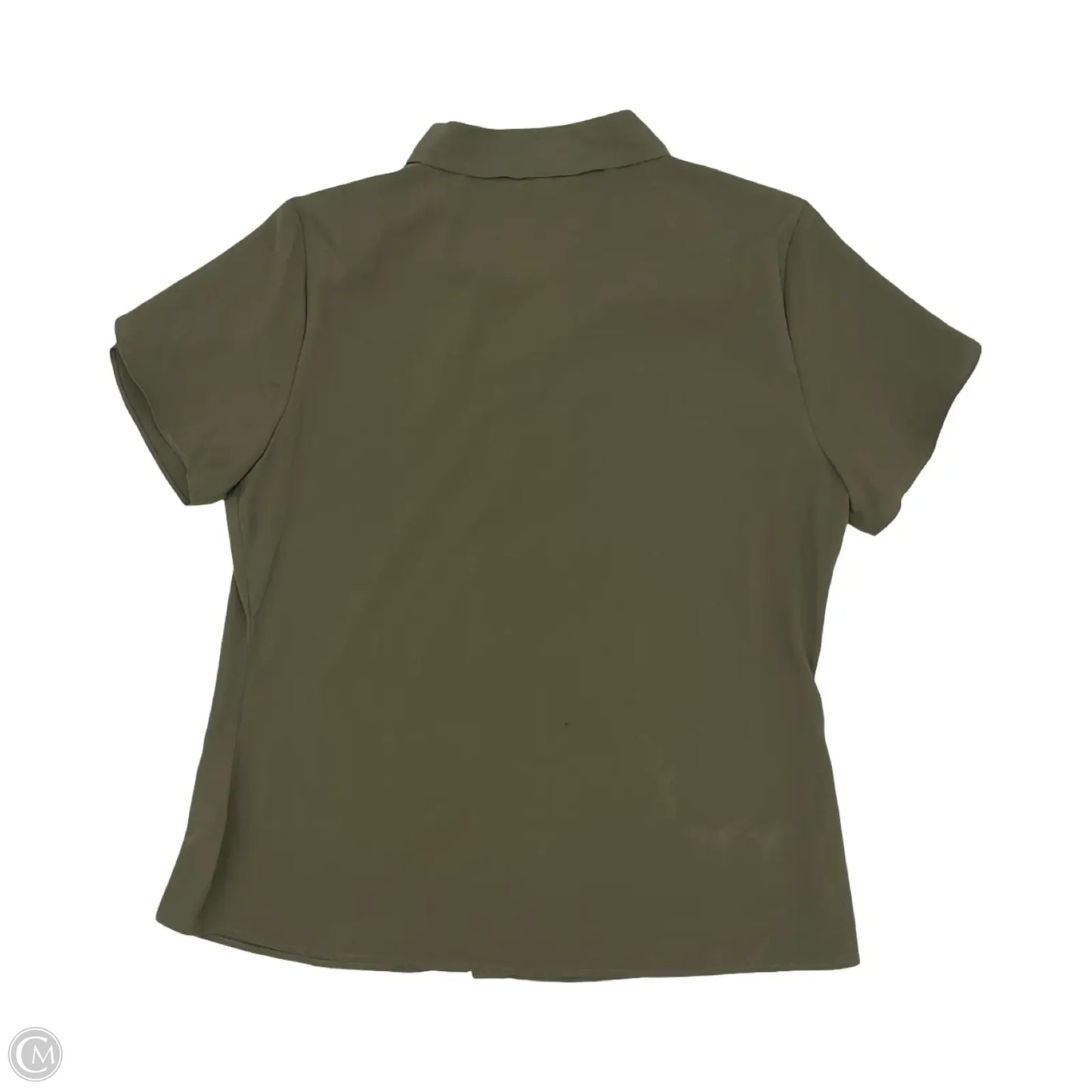 Blouse Short Sleeve By Calvin Klein In Green, Size: L