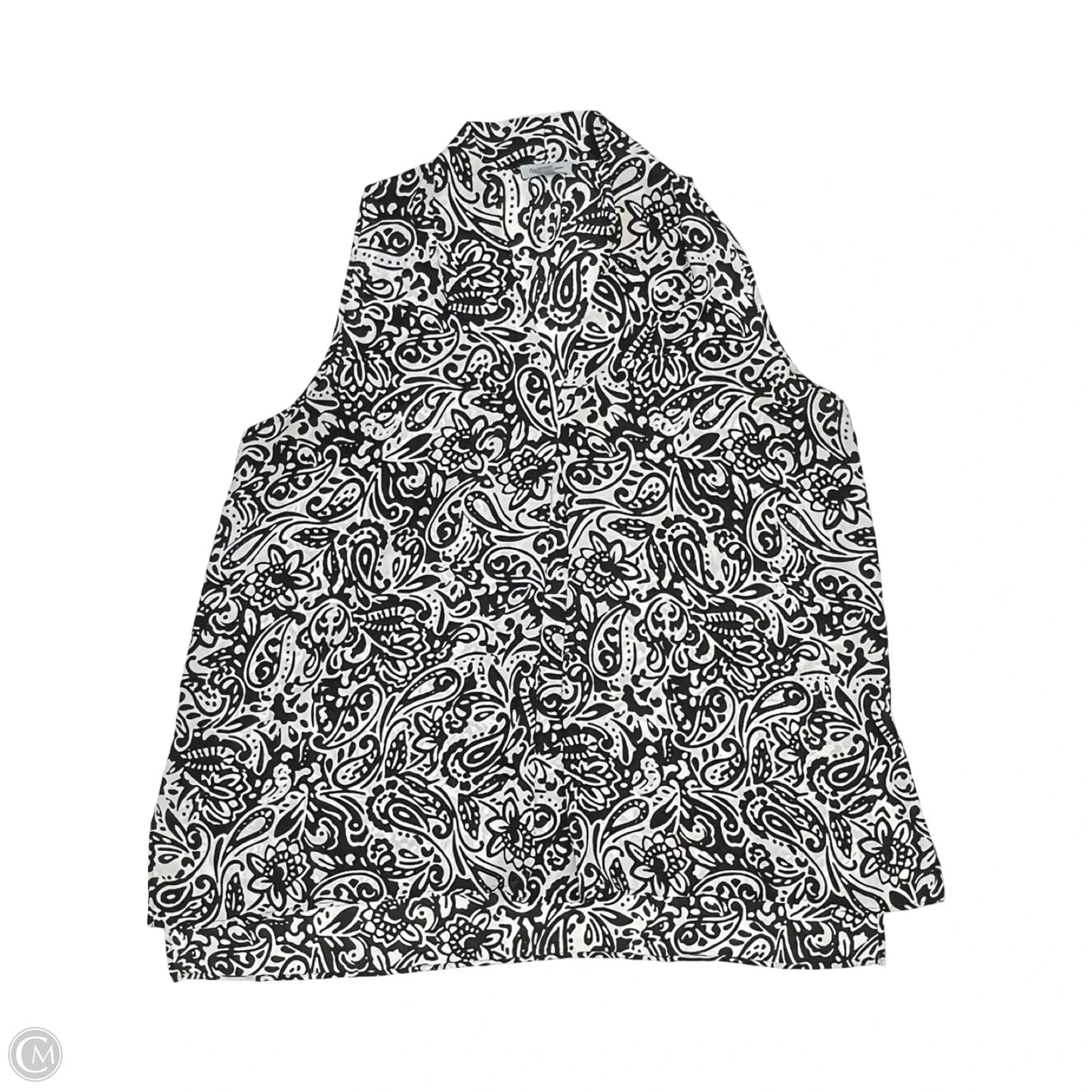 Blouse Sleeveless By Cmf In Black & White, Size: Xl