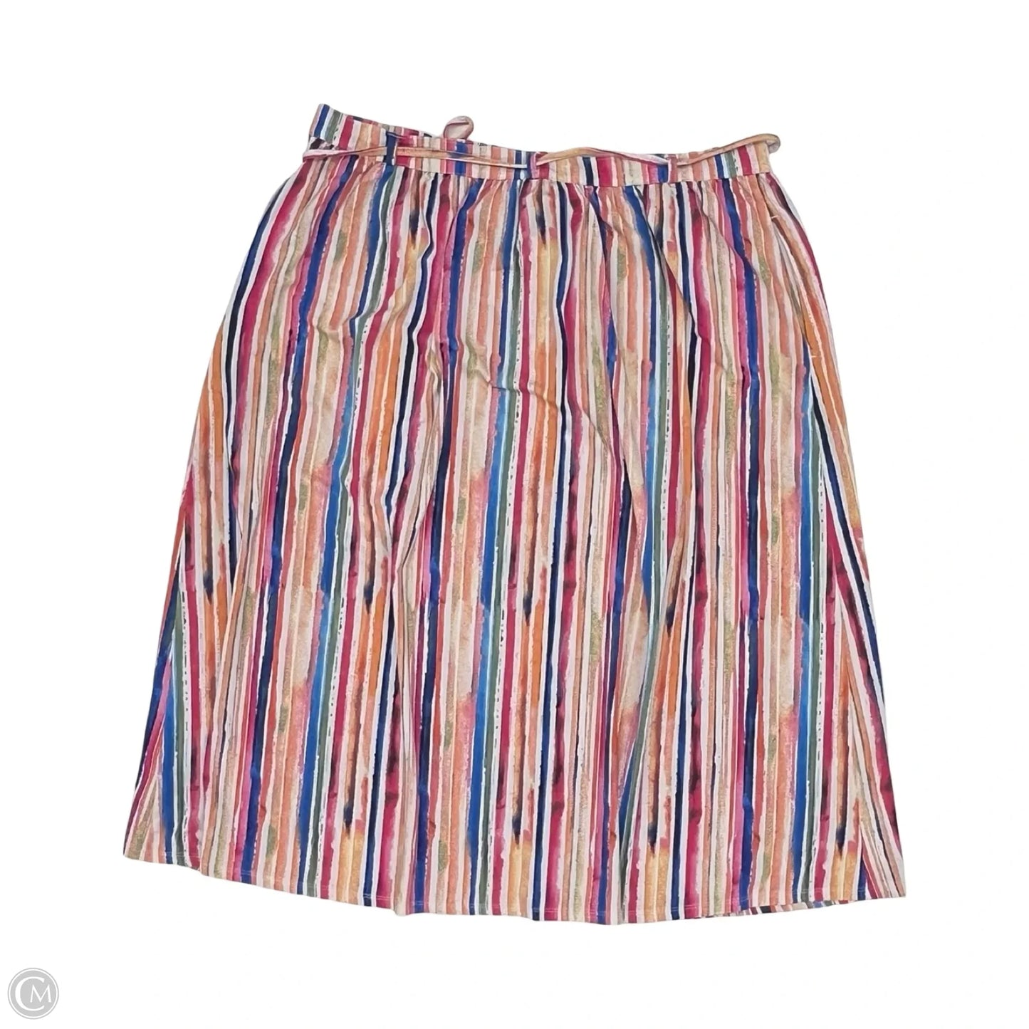 Skirt Midi By Terra & Sky In Striped Pattern, Size: 14