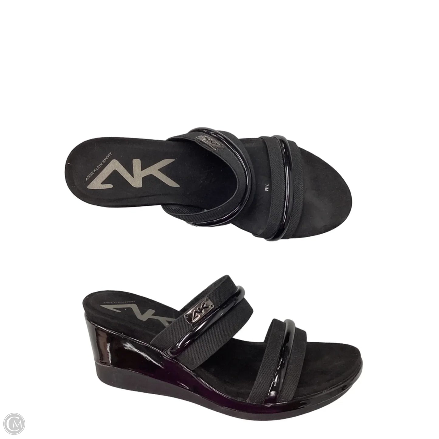 Sandals Heels Wedge By Anne Klein In Black, Size: 7.5