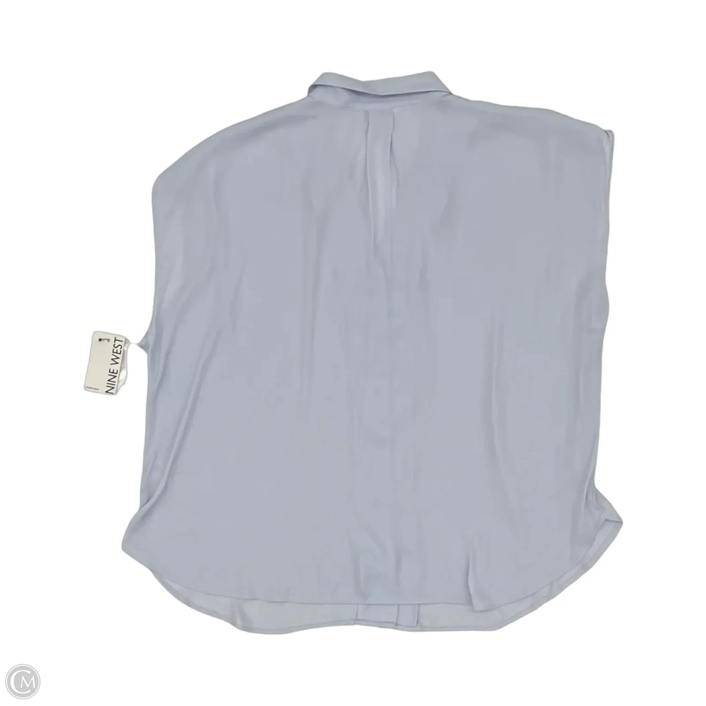 Blouse Short Sleeve By Nine West In Blue, Size: 1x