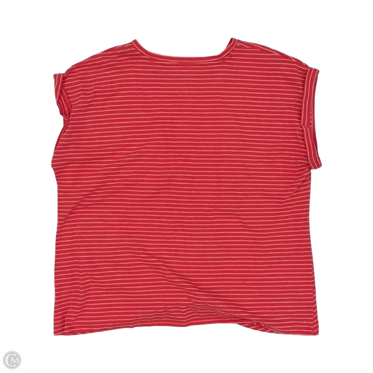 Top Short Sleeve By Maurices In Orange & White, Size: 2x