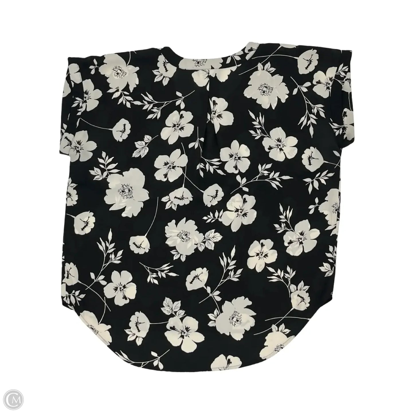 Blouse Short Sleeve By Simply Vera In Black & Cream, Size: Xl