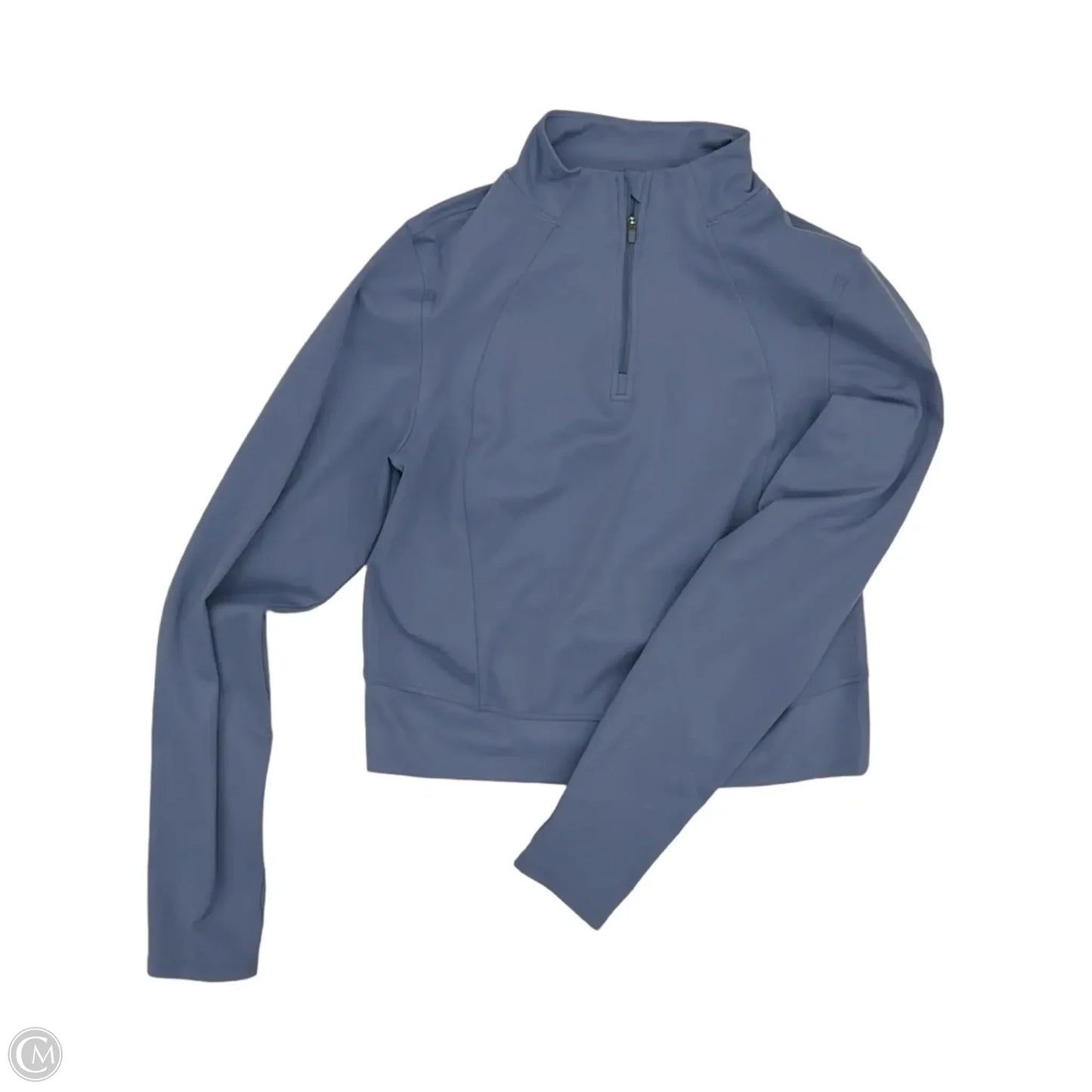 Athletic Top Long Sleeve Collar By Yogalicious In Blue, Size: Xl