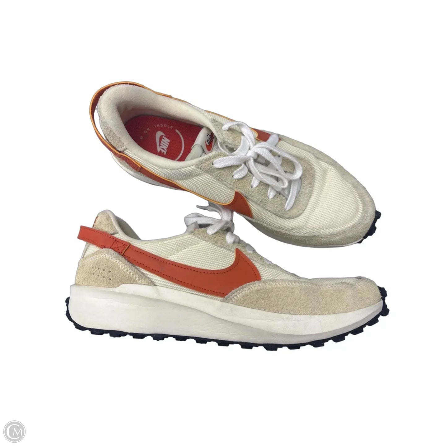 Shoes Sneakers By Nike In Cream & Orange, Size: 10