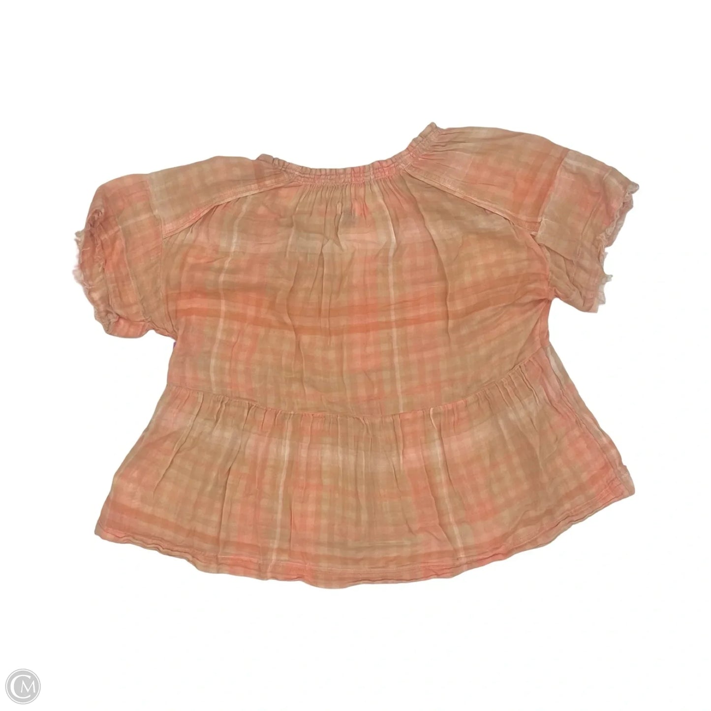 Blouse Short Sleeve By Anthropologie In Orange, Size: Xs
