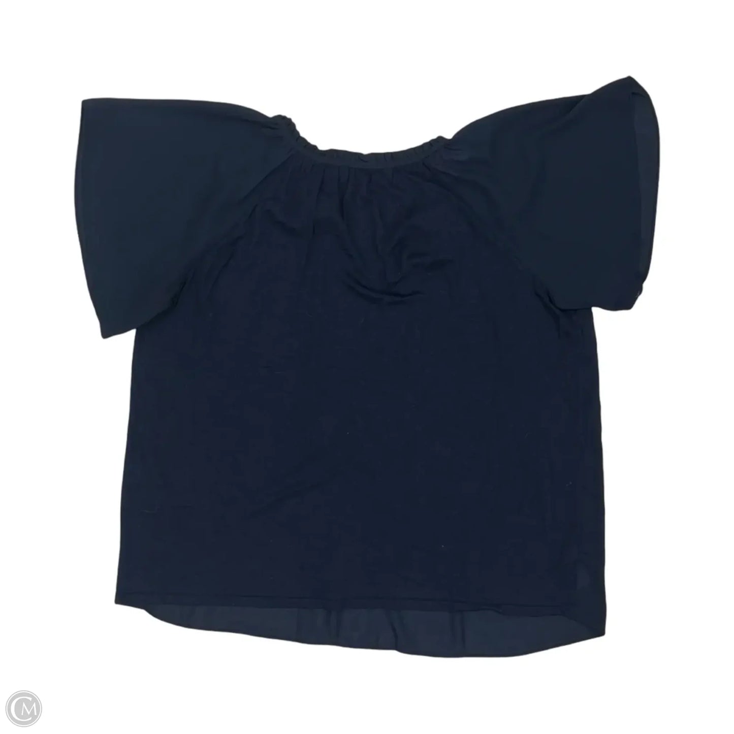 Blouse Short Sleeve By Loft In Navy, Size: Xl