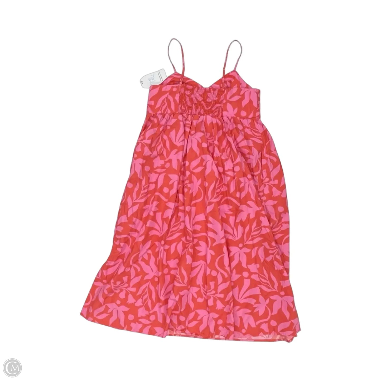 Dress Casual Midi By Time And Tru In Orange & Pink, Size: L
