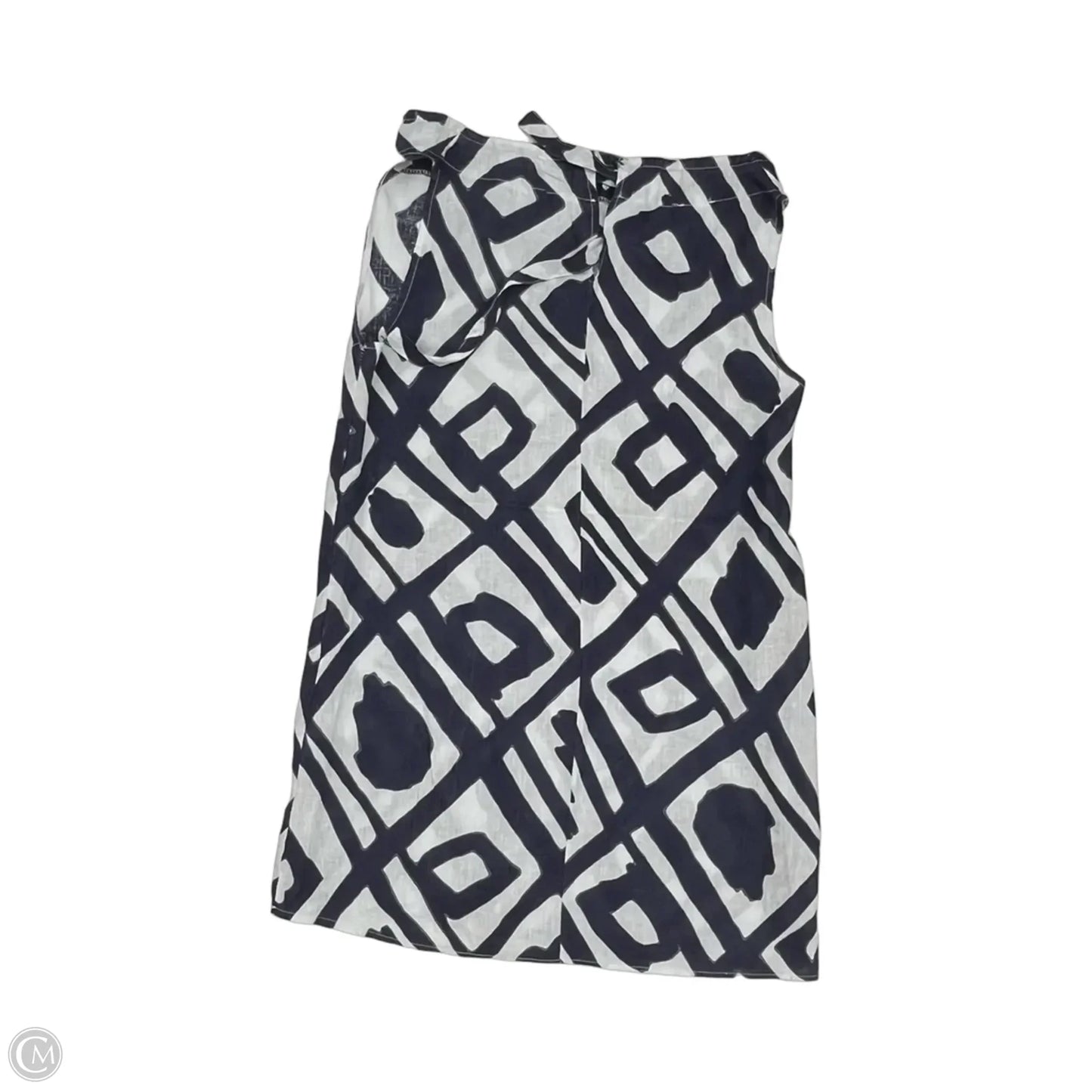 Dress Casual Short By Clothes Mentor In Blue & Cream, Size: L