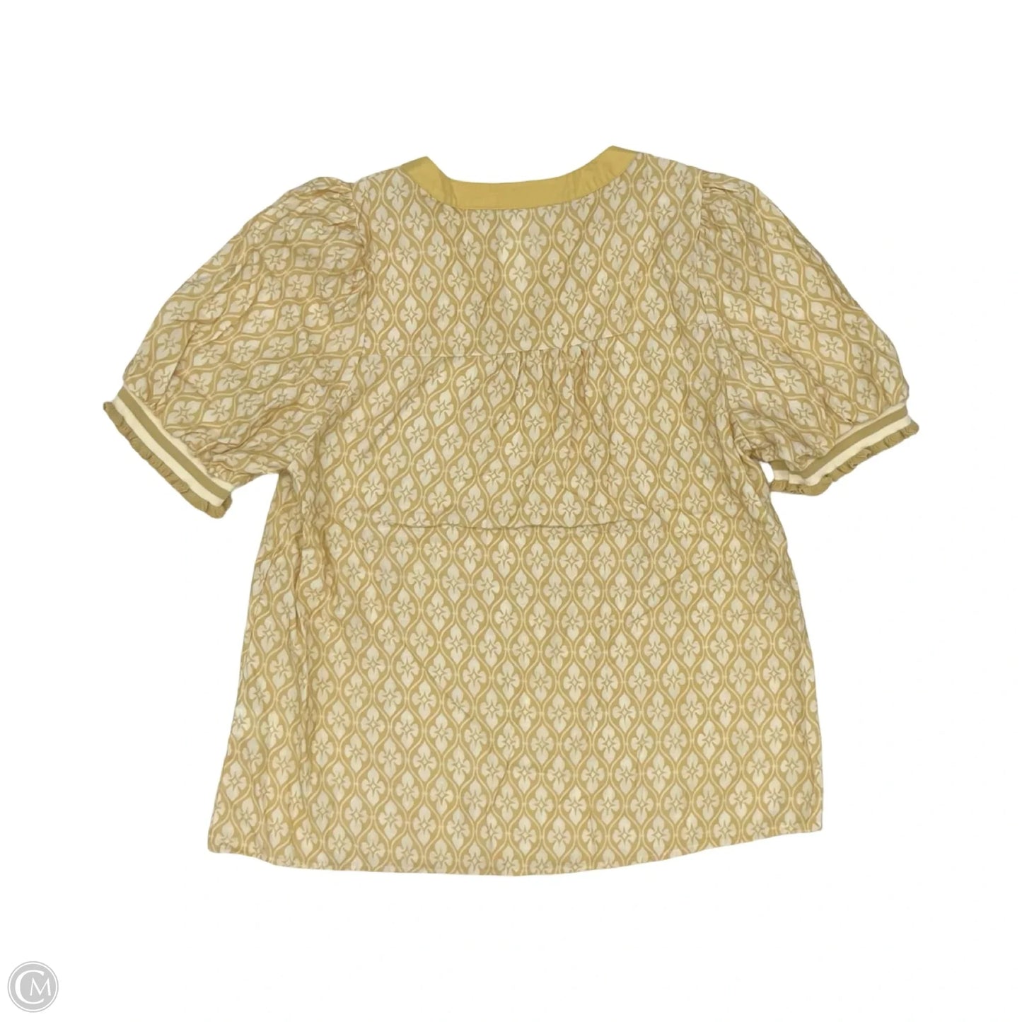 Blouse 3/4 Sleeve By Staccato In White & Yellow, Size: M