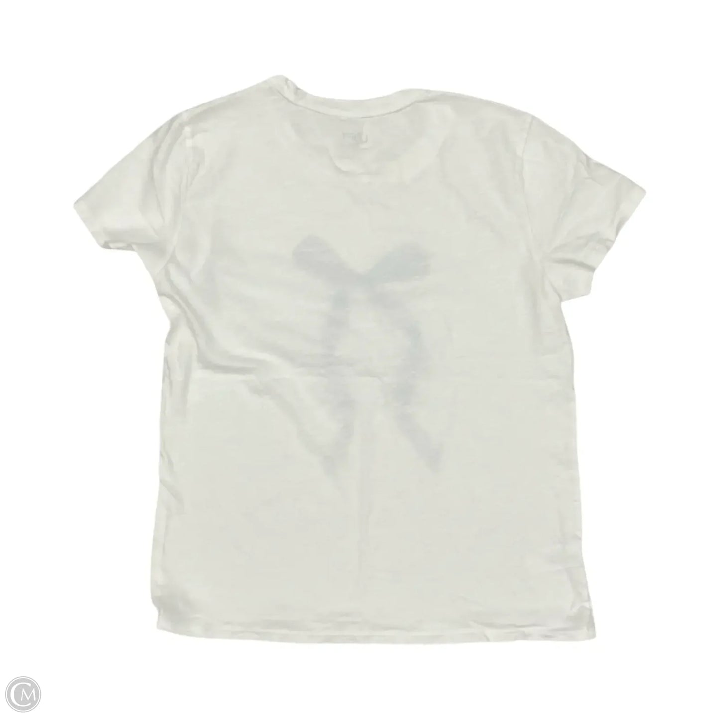 Top Short Sleeve By Loft In Blue & Cream, Size: M