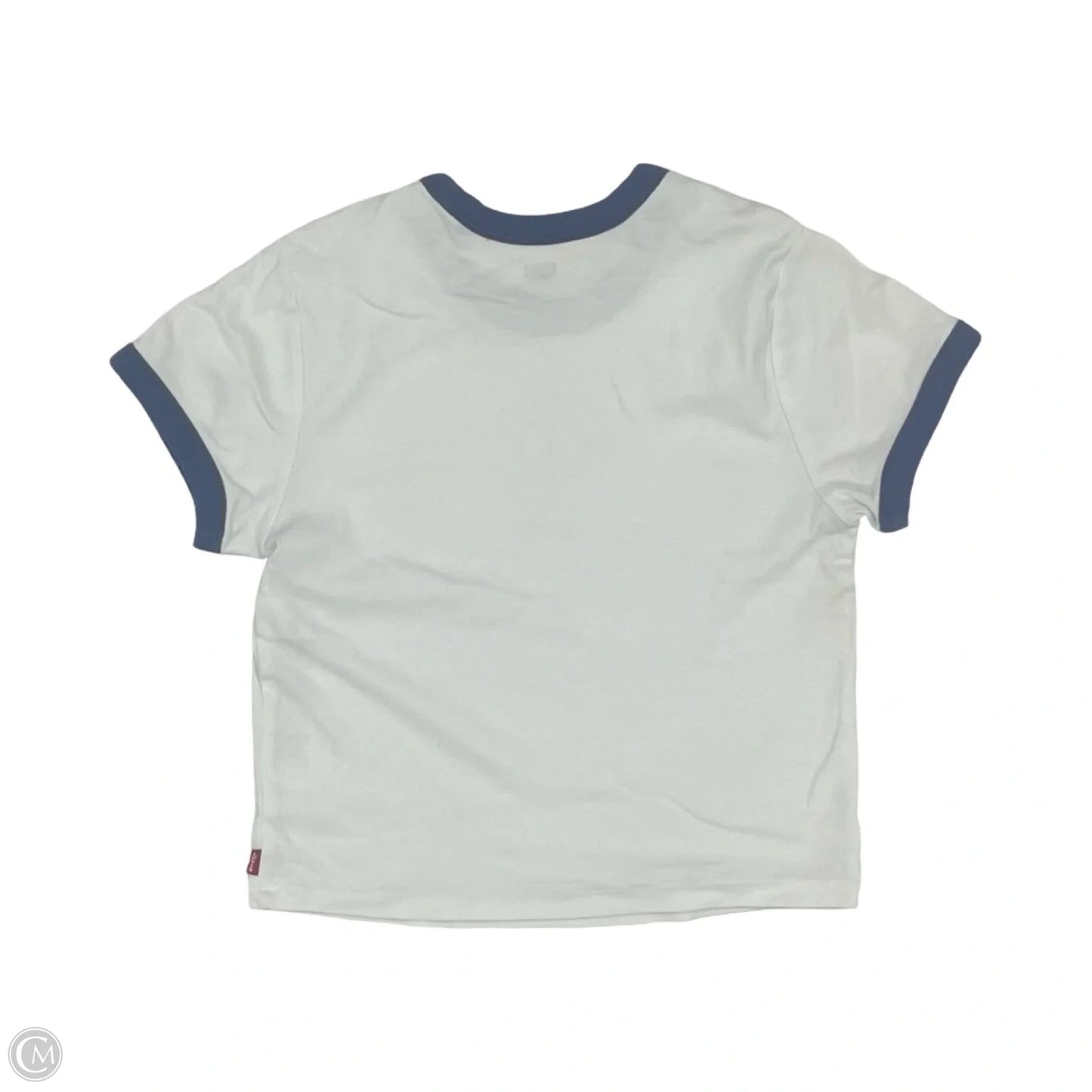 Top Short Sleeve By Levis In Blue & Cream, Size: L