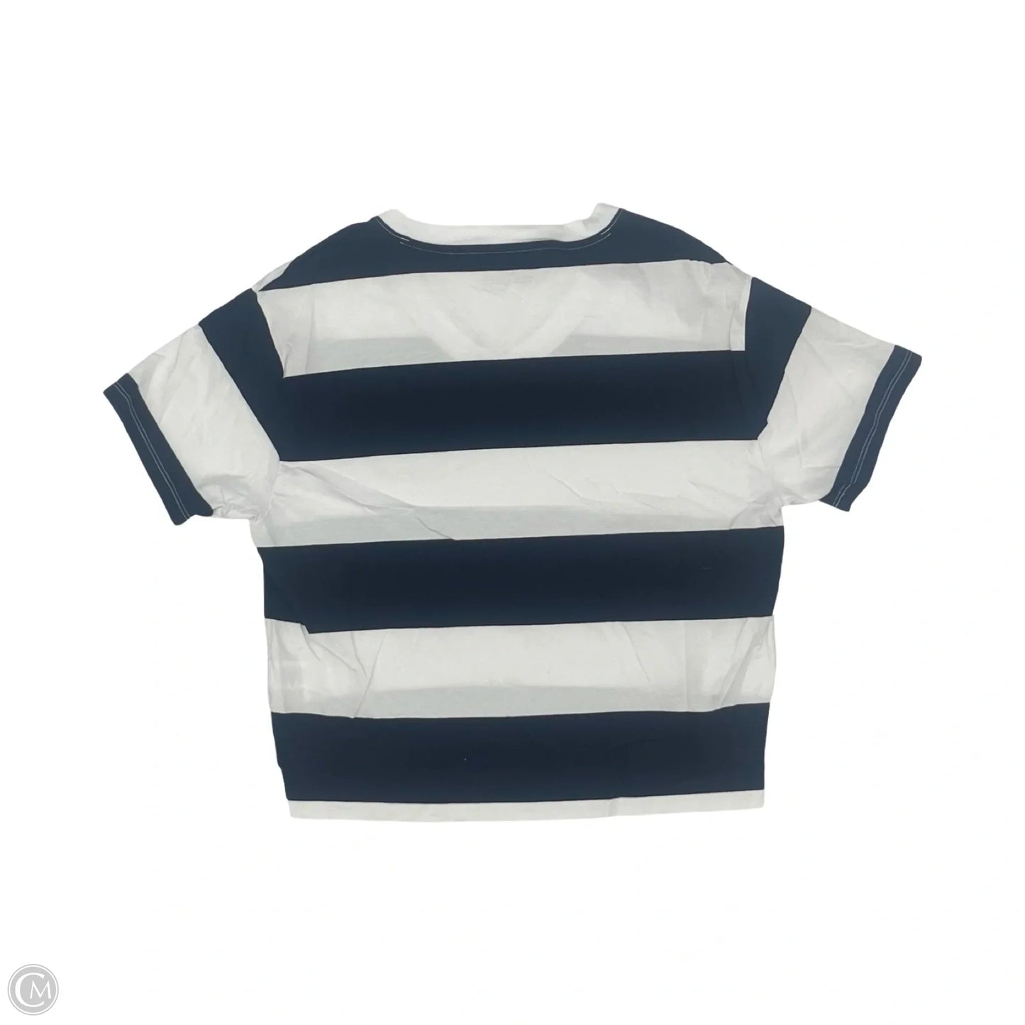 Top Short Sleeve By Talbots In Blue & White, Size: S