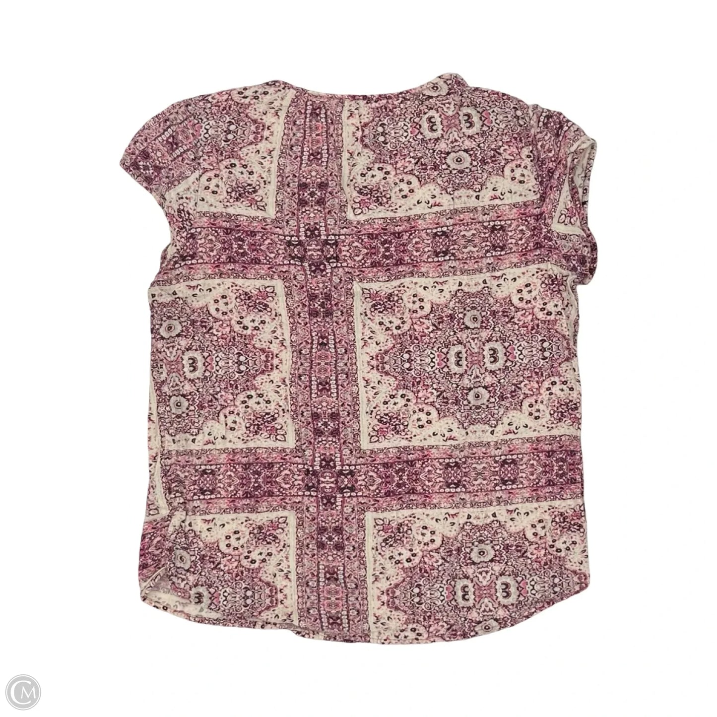 Blouse Short Sleeve By Sonoma In Pink & Tan, Size: L