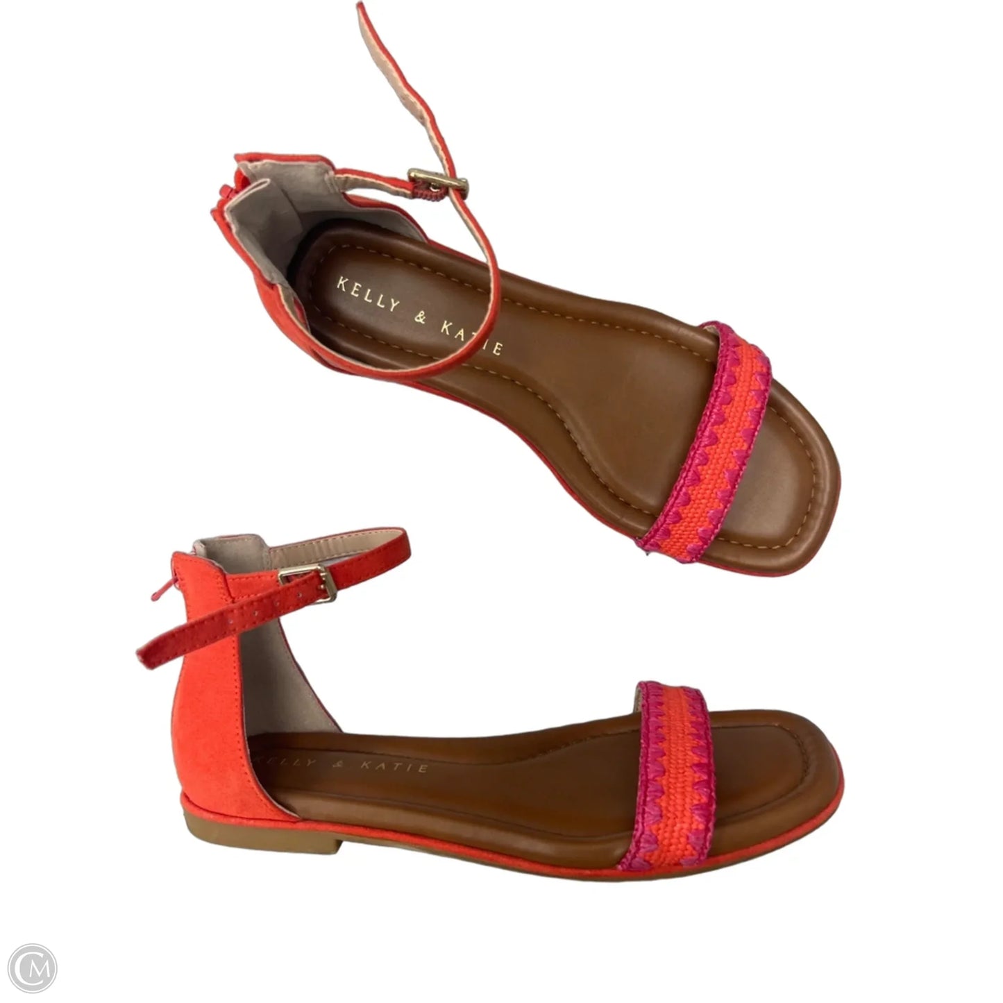 Sandals Flats By Kelly And Katie In Orange & Pink, Size: 6.5