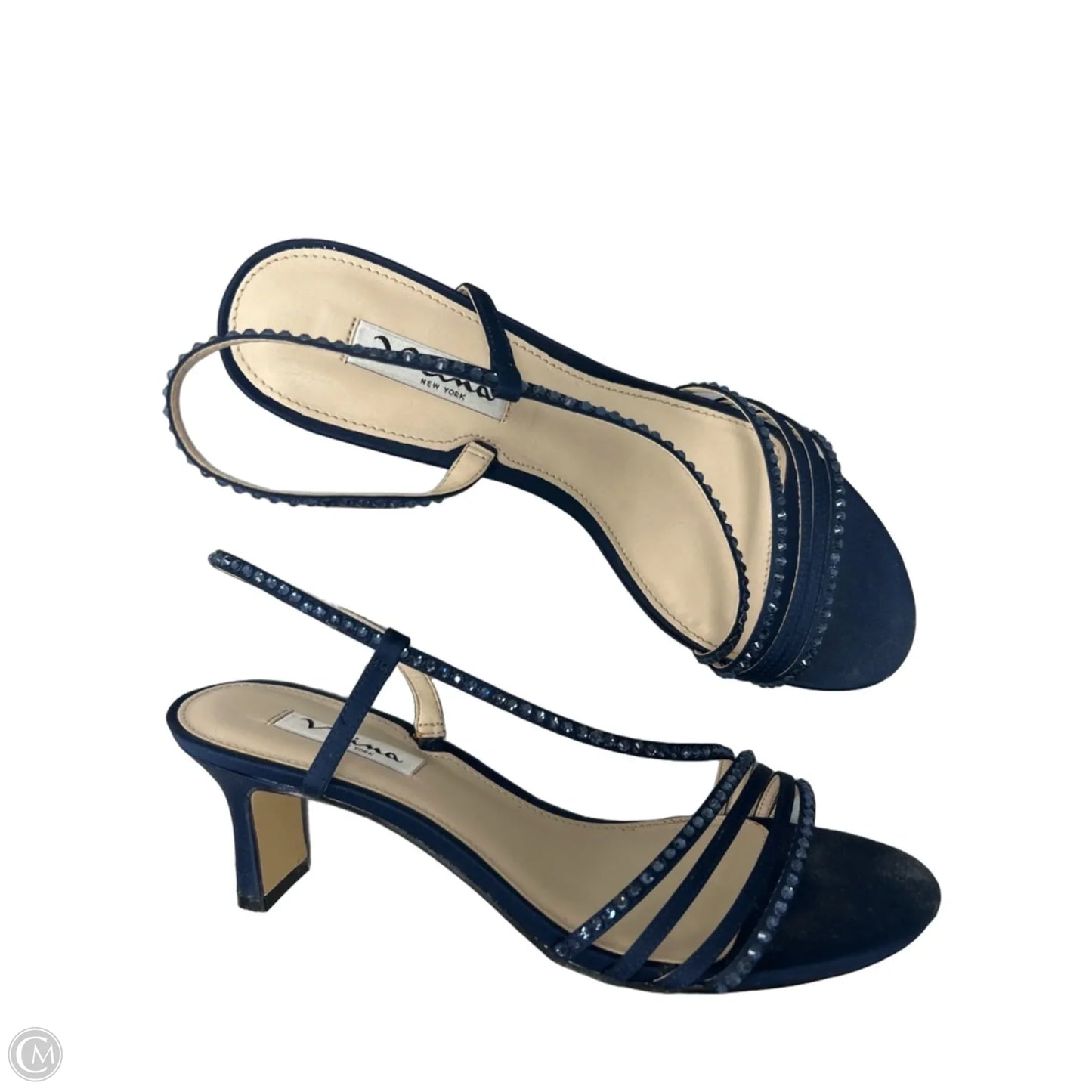 Sandals Heels Kitten By Nina In Navy, Size: 9