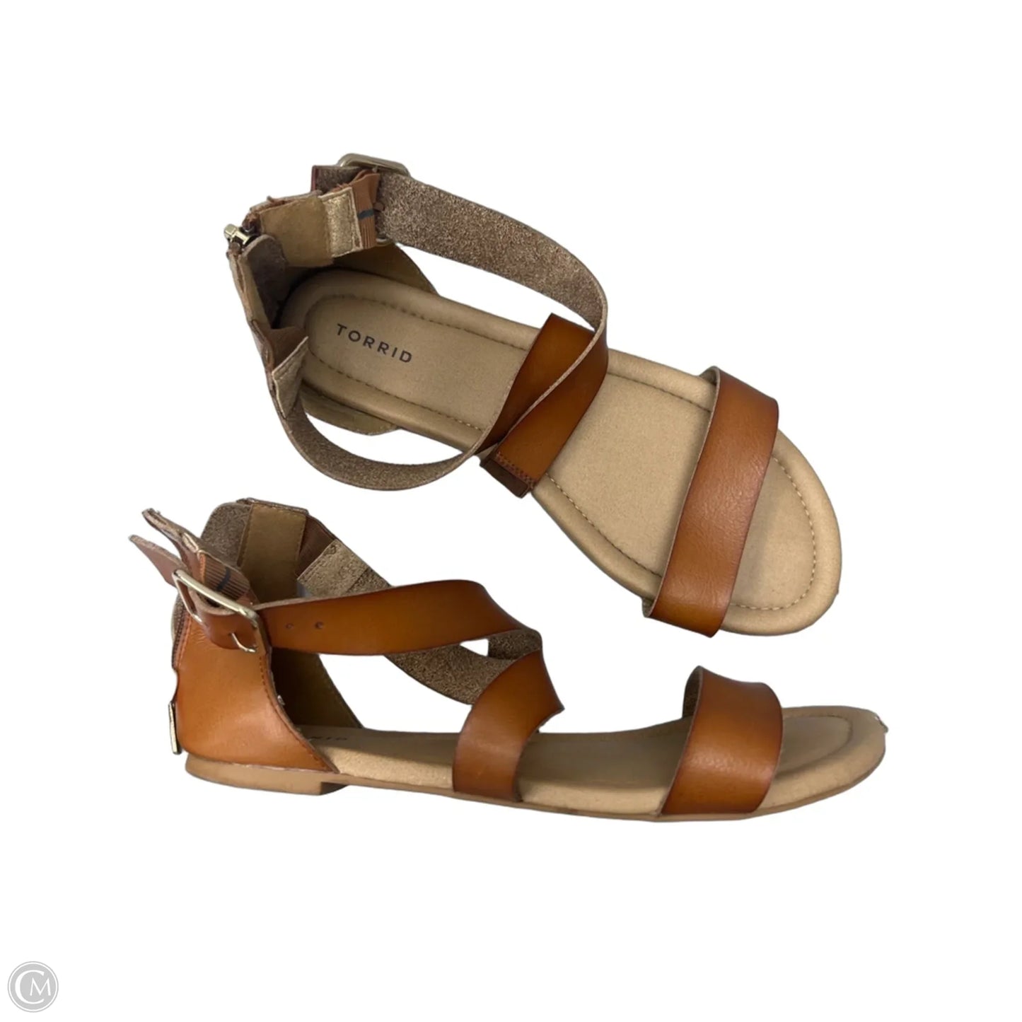 Sandals Flats By Torrid In Brown, Size: 10