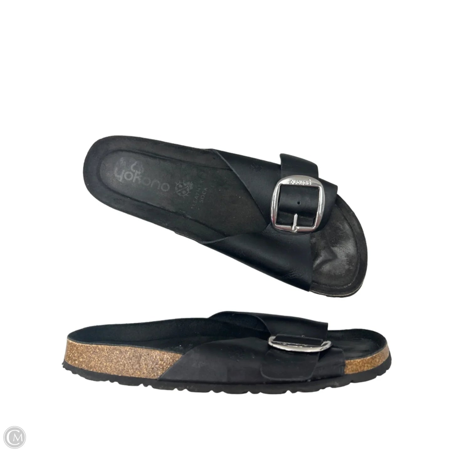 Sandals Flats By Clothes Mentor In Black, Size: 10