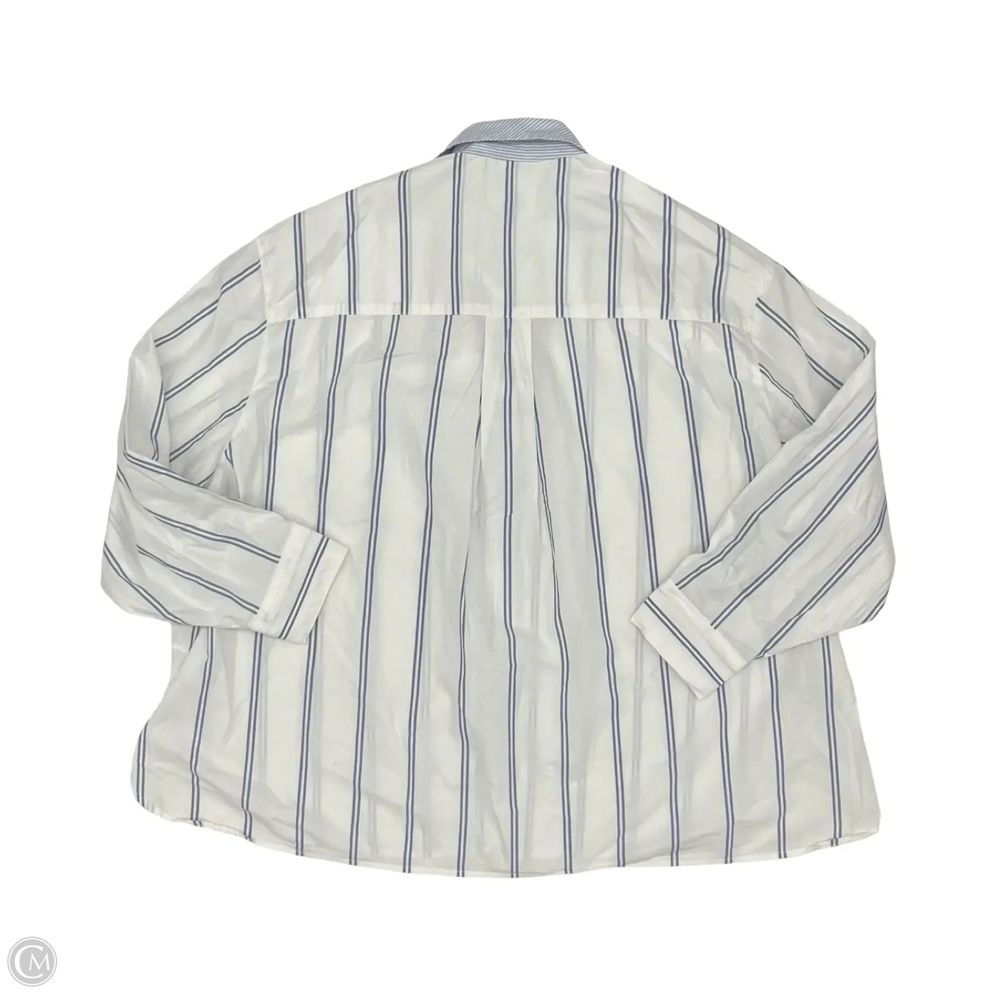Top Long Sleeve By Aerie In Blue & White, Size: L