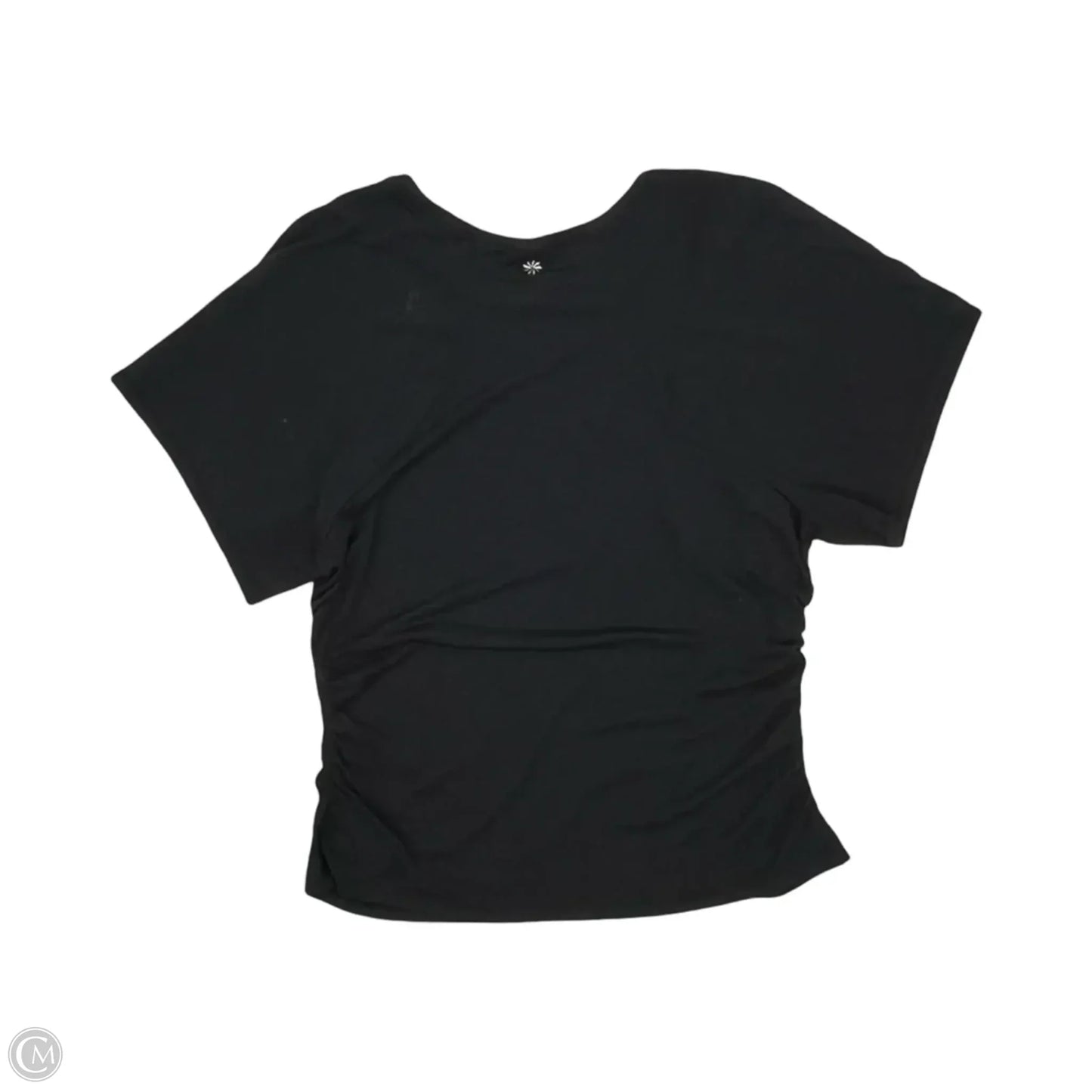 Athletic Top Short Sleeve By Athleta In Black, Size: L