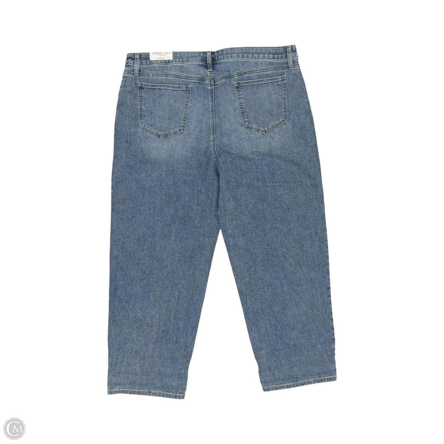 Jeans Cropped By Chicos In Blue Denim, Size: 16