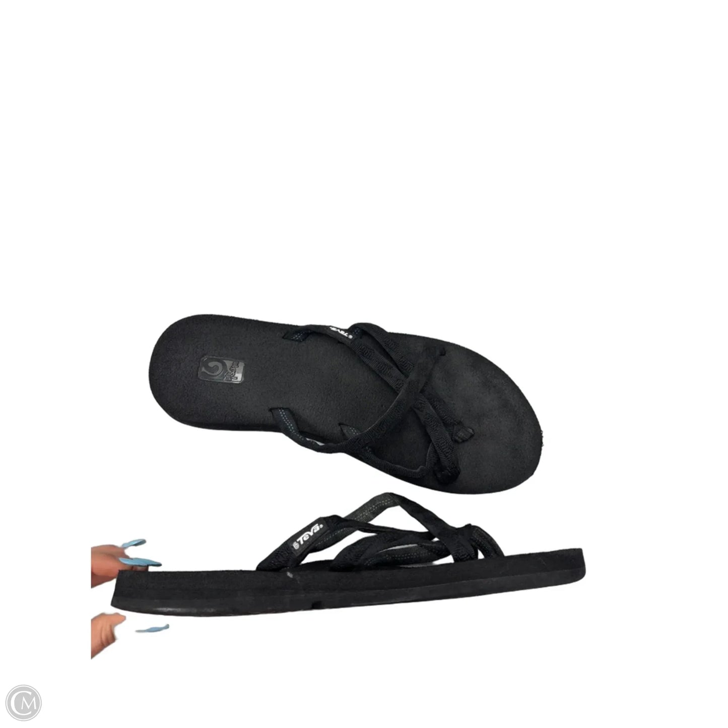 Sandals Flip Flops By Teva In Black, Size: 10