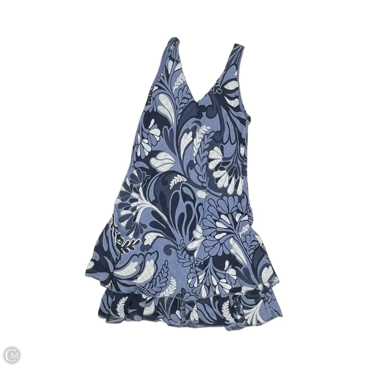 Dress Party Midi By Clothes Mentor In Blue & Cream, Size: M