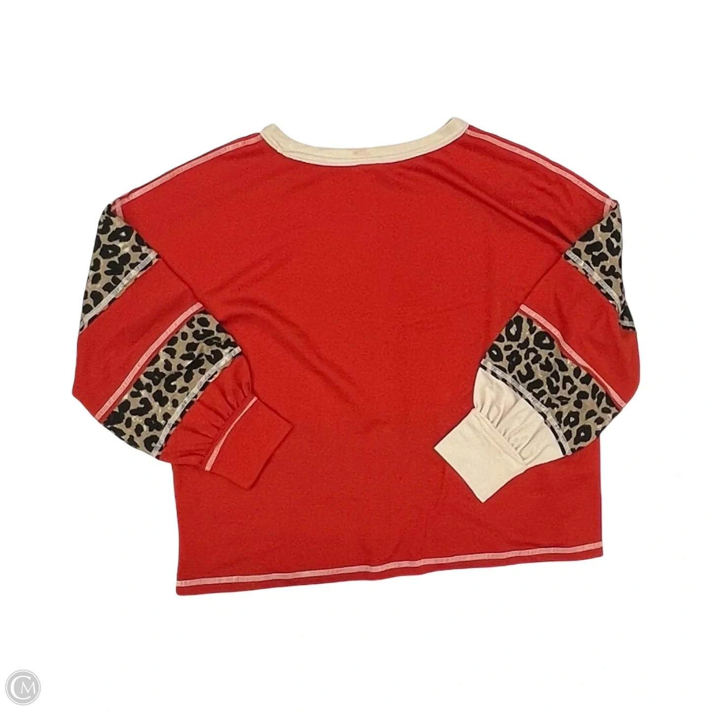 Top Long Sleeve By Bibi In Orange & Tan, Size: M