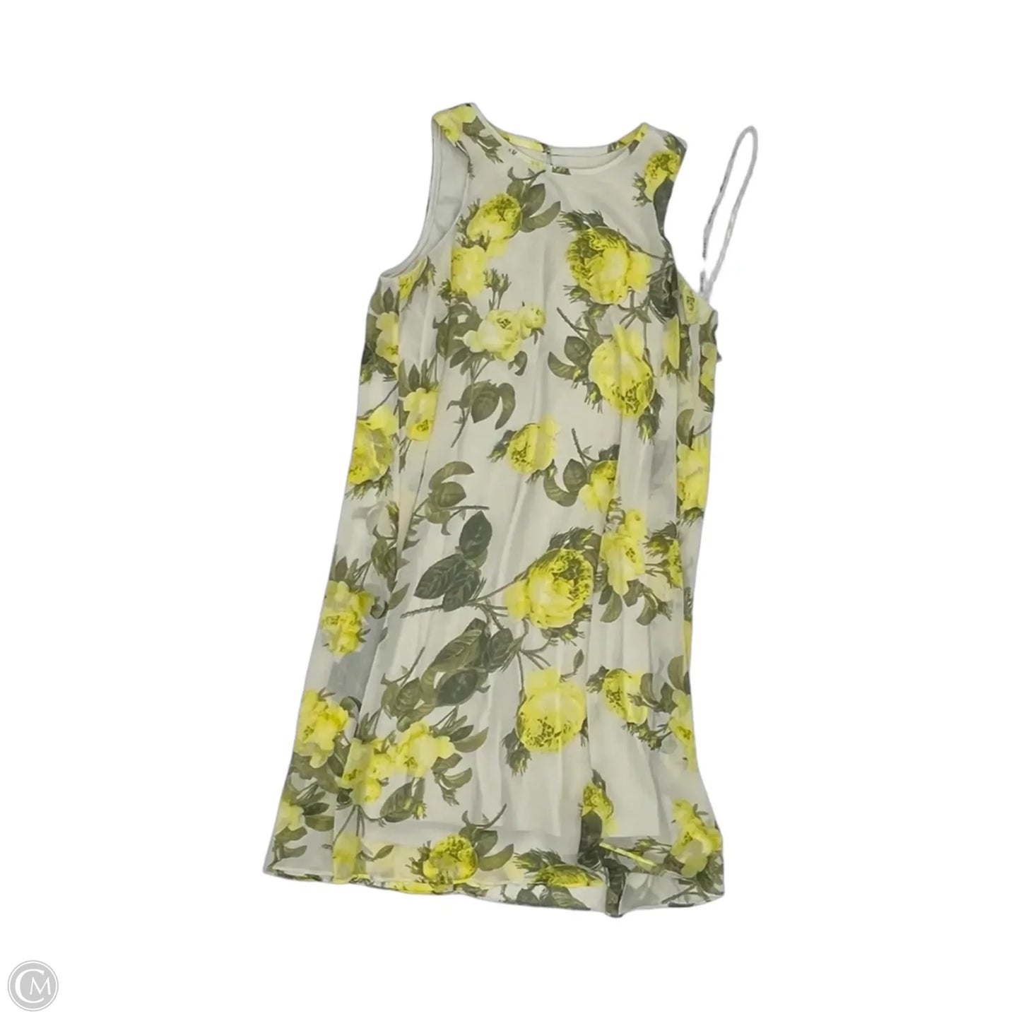 Dress Party Midi By Calvin Klein In Cream & Yellow, Size: 6