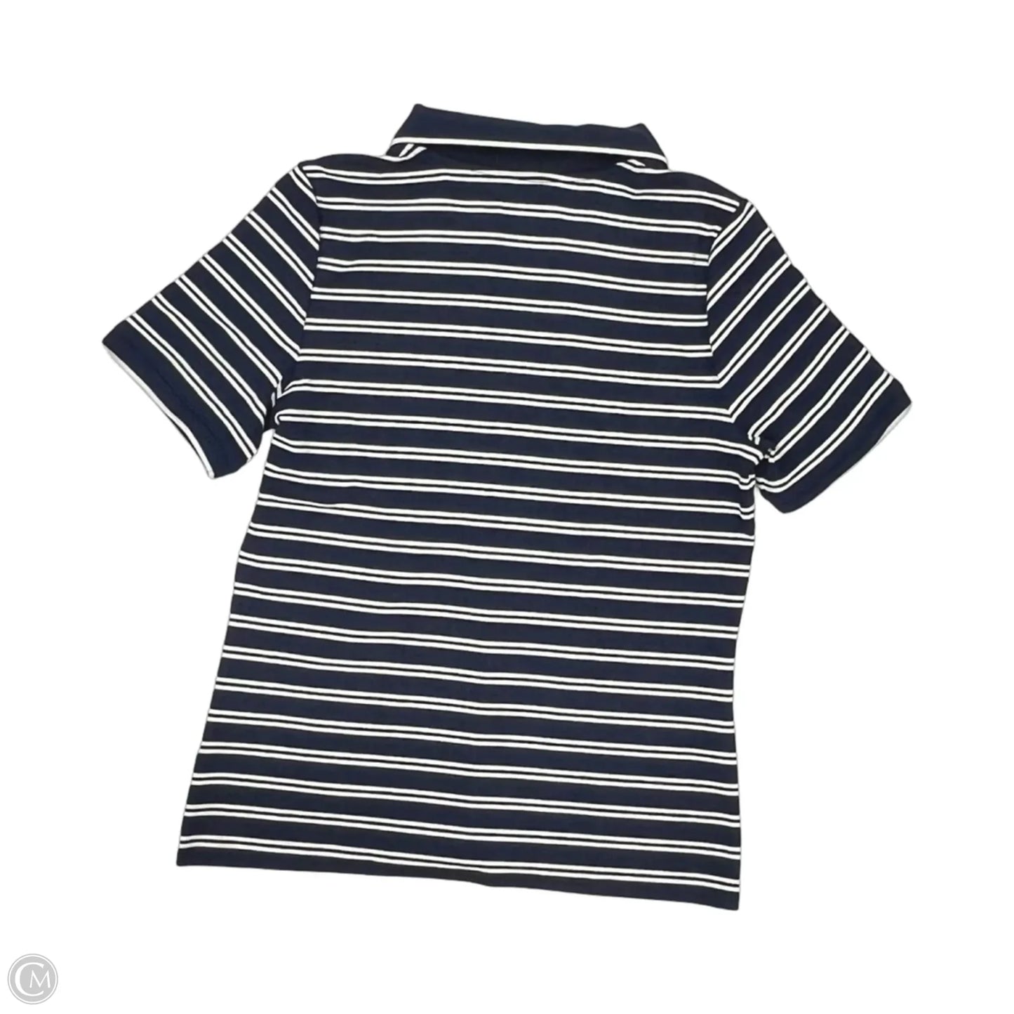 Top Short Sleeve By Lands End In Blue & Cream, Size: M