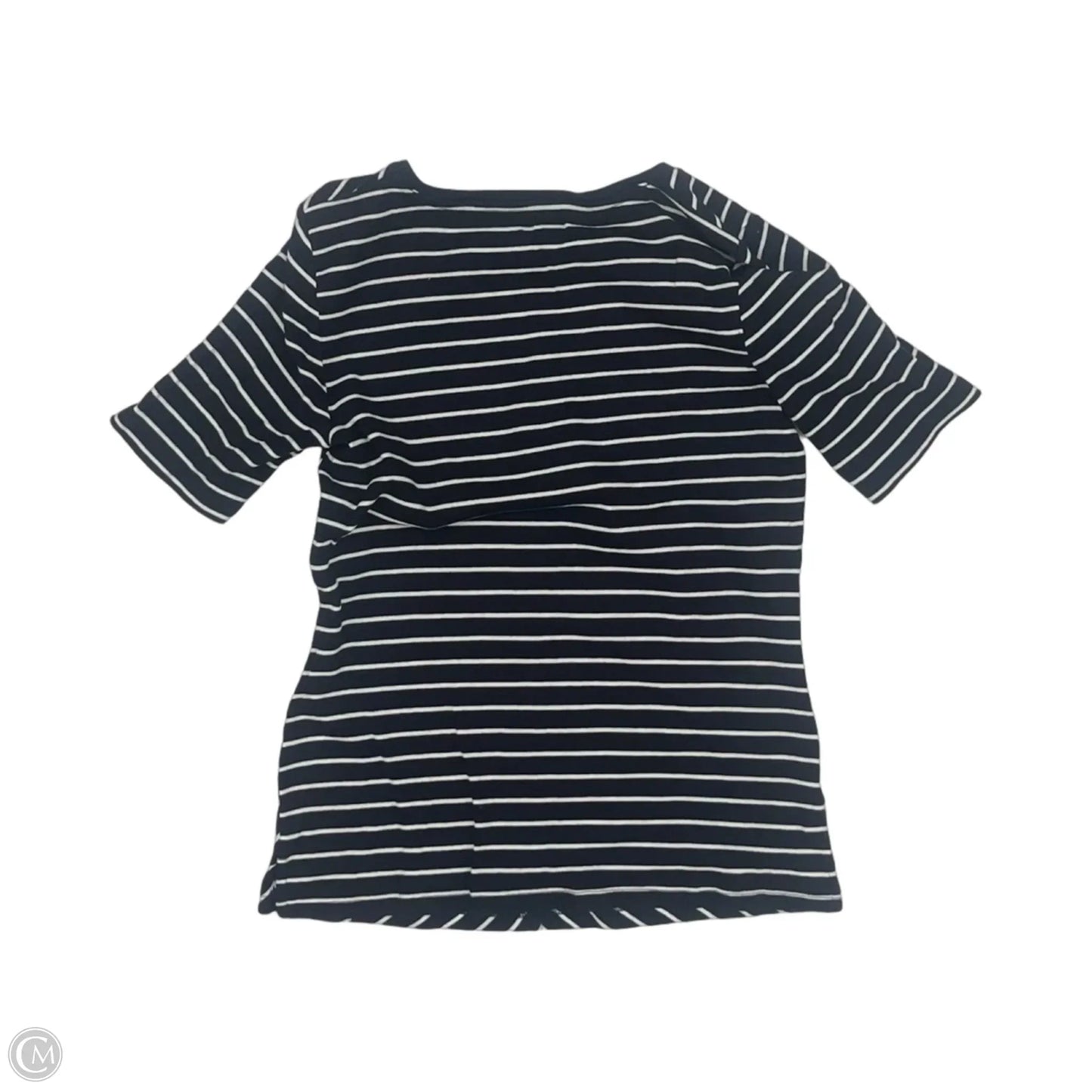 Top Short Sleeve By Talbots In Blue & Cream, Size: Sp