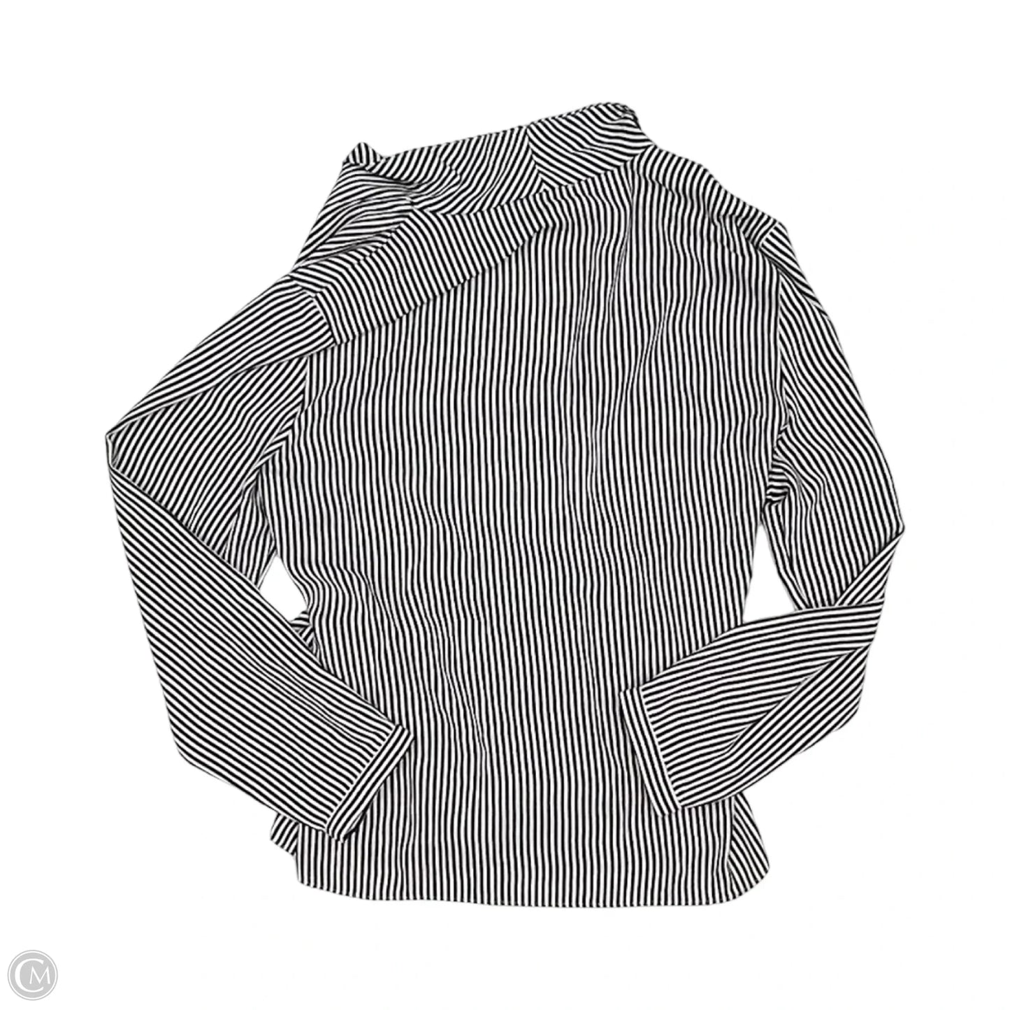 Blouse Long Sleeve By Adrianna Papell In Black & Cream, Size: Xl